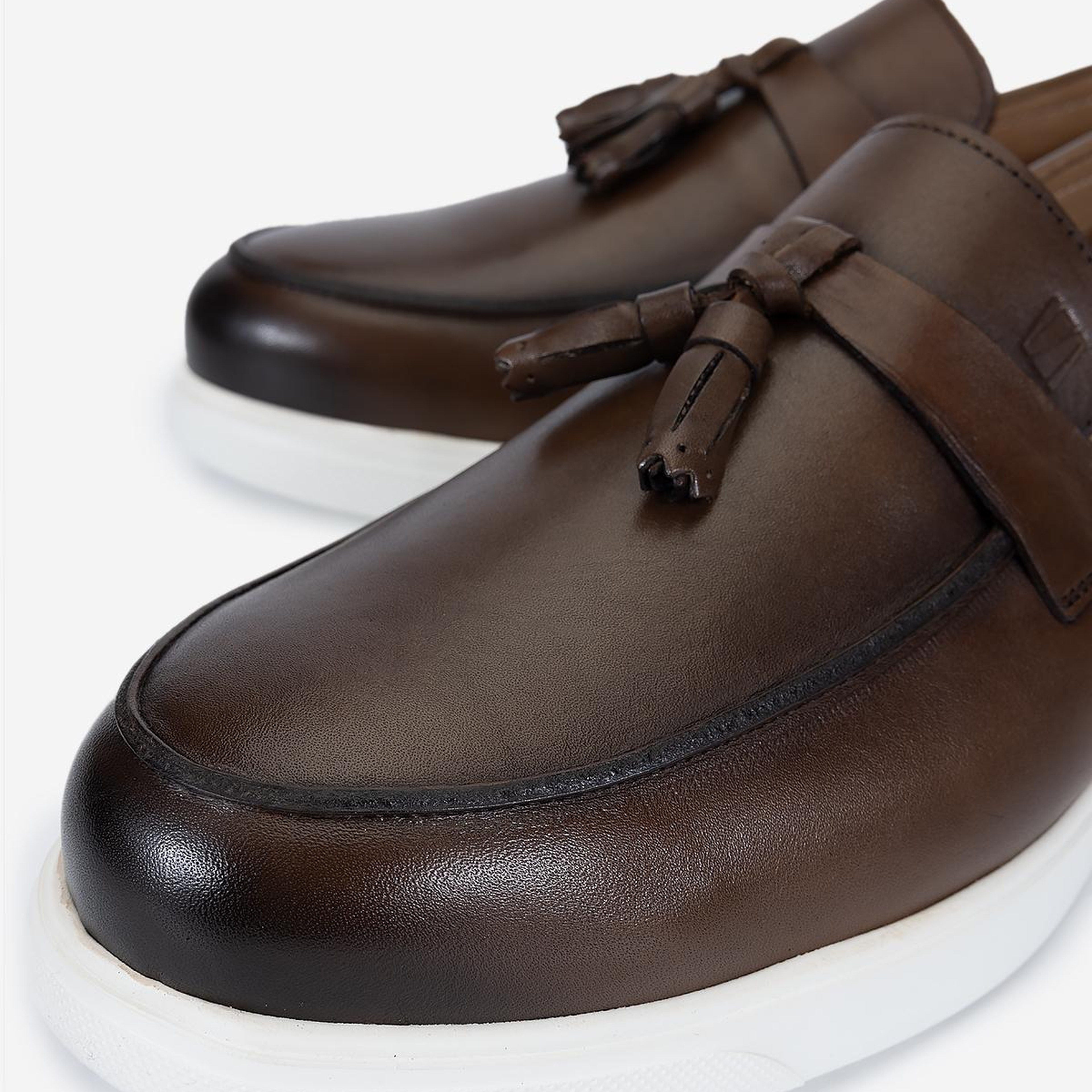 Valmenti Erkek Hakiki Deri Kahverengi Loafer Ayakkabı