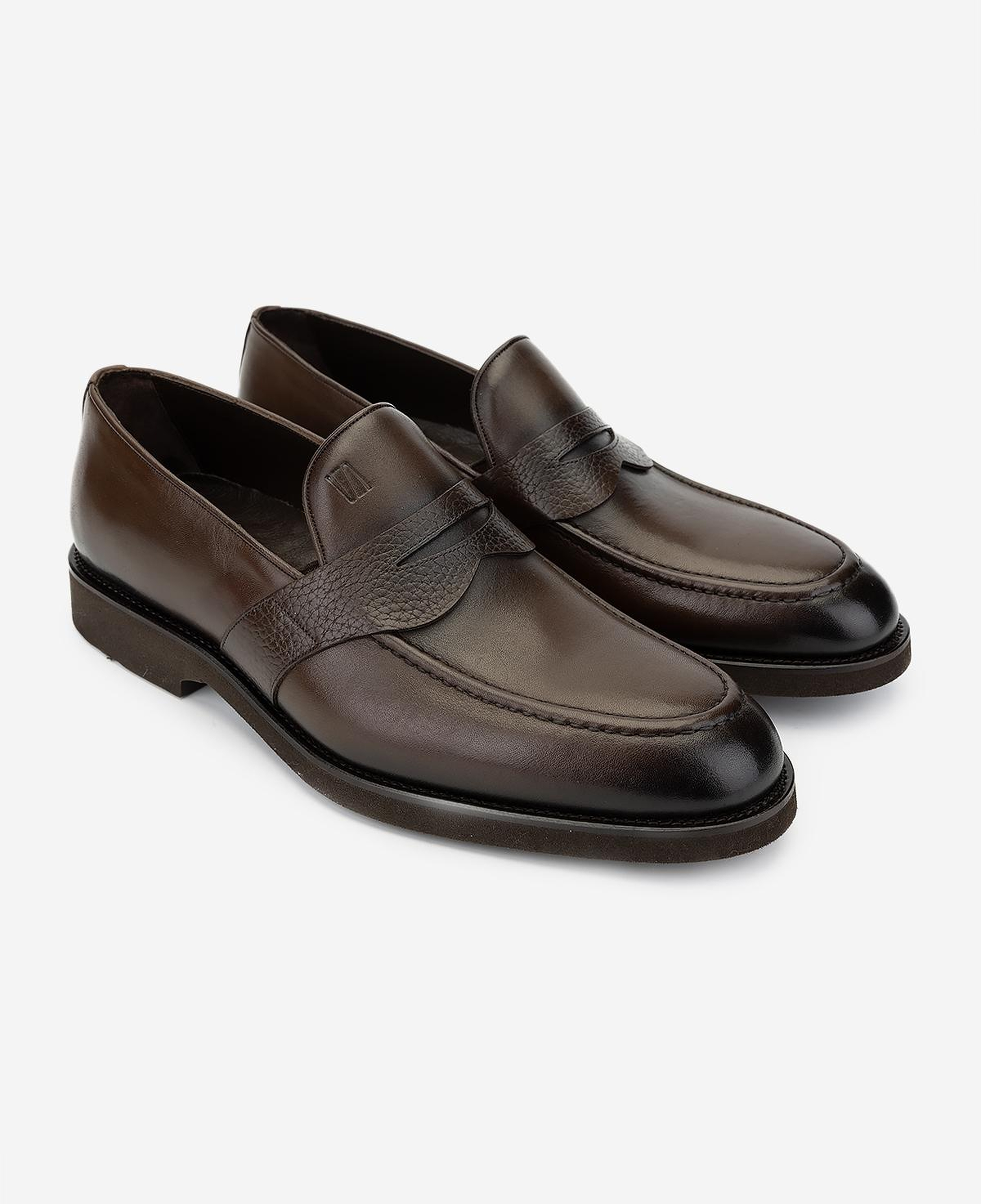 Valmenti Erkek Hakiki Deri Kahverengi Loafer Ayakkabı