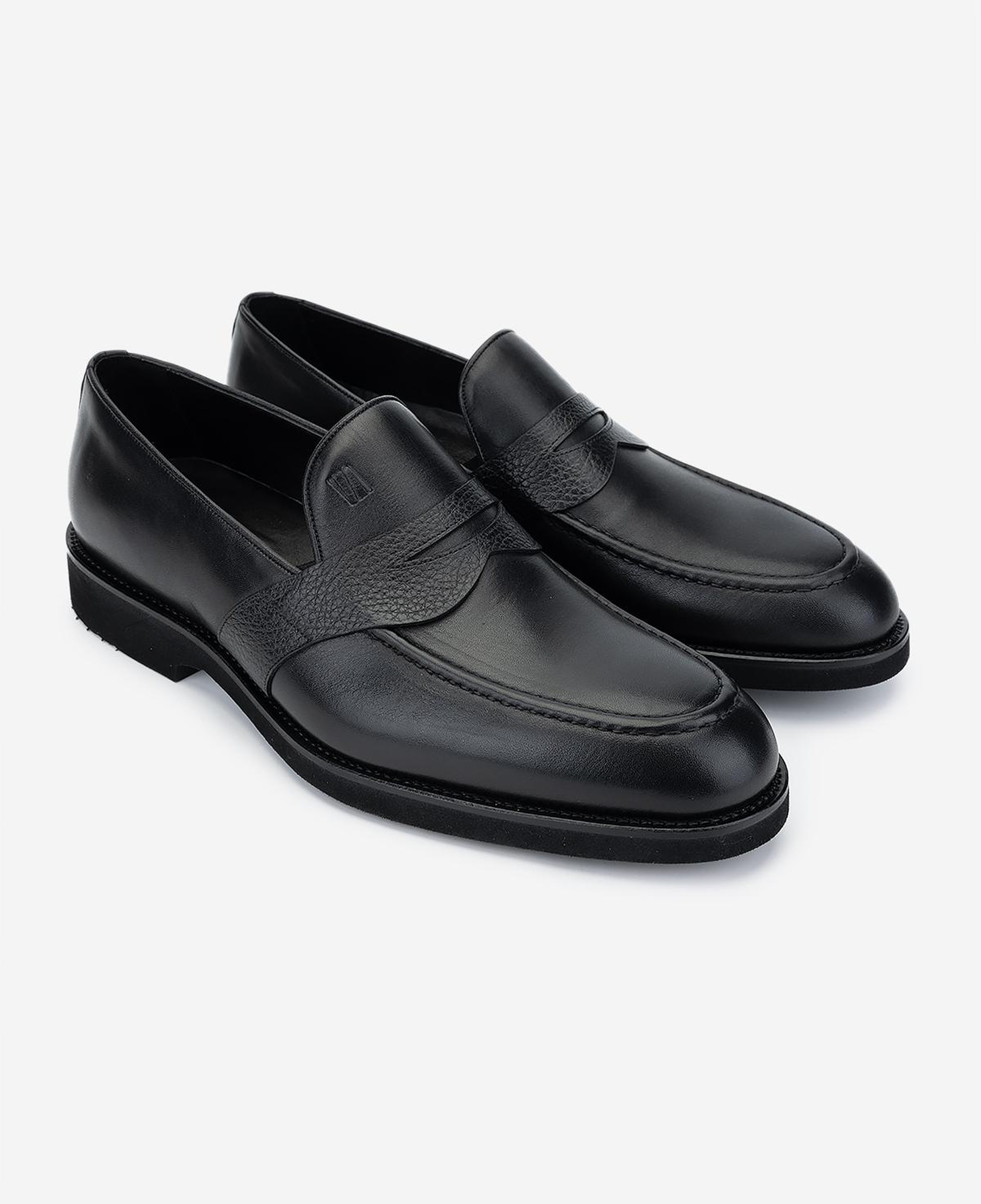 Valmenti Erkek Hakiki Deri Siyah Loafer Ayakkabı