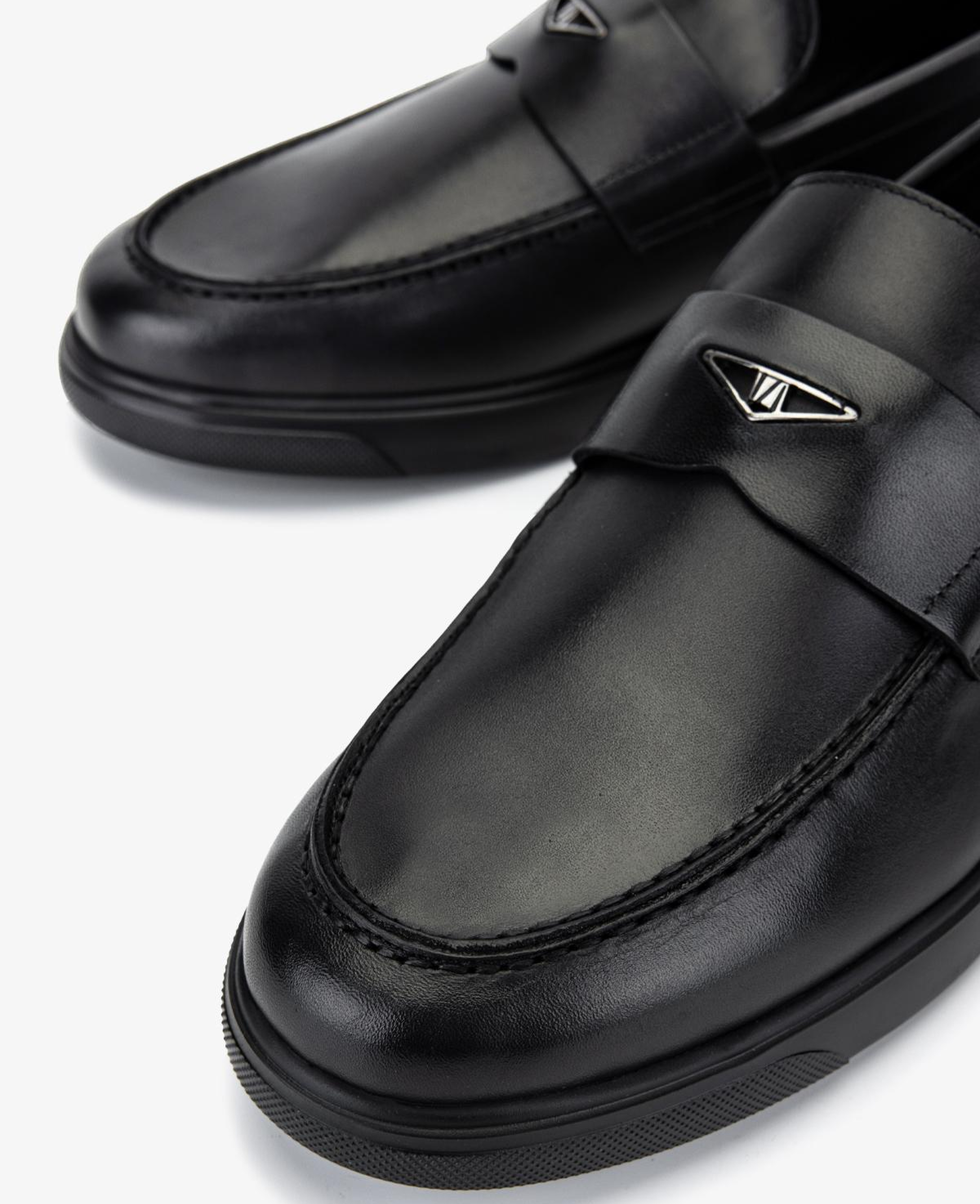Valmenti Erkek Hakiki Deri Siyah Loafer Ayakkabı