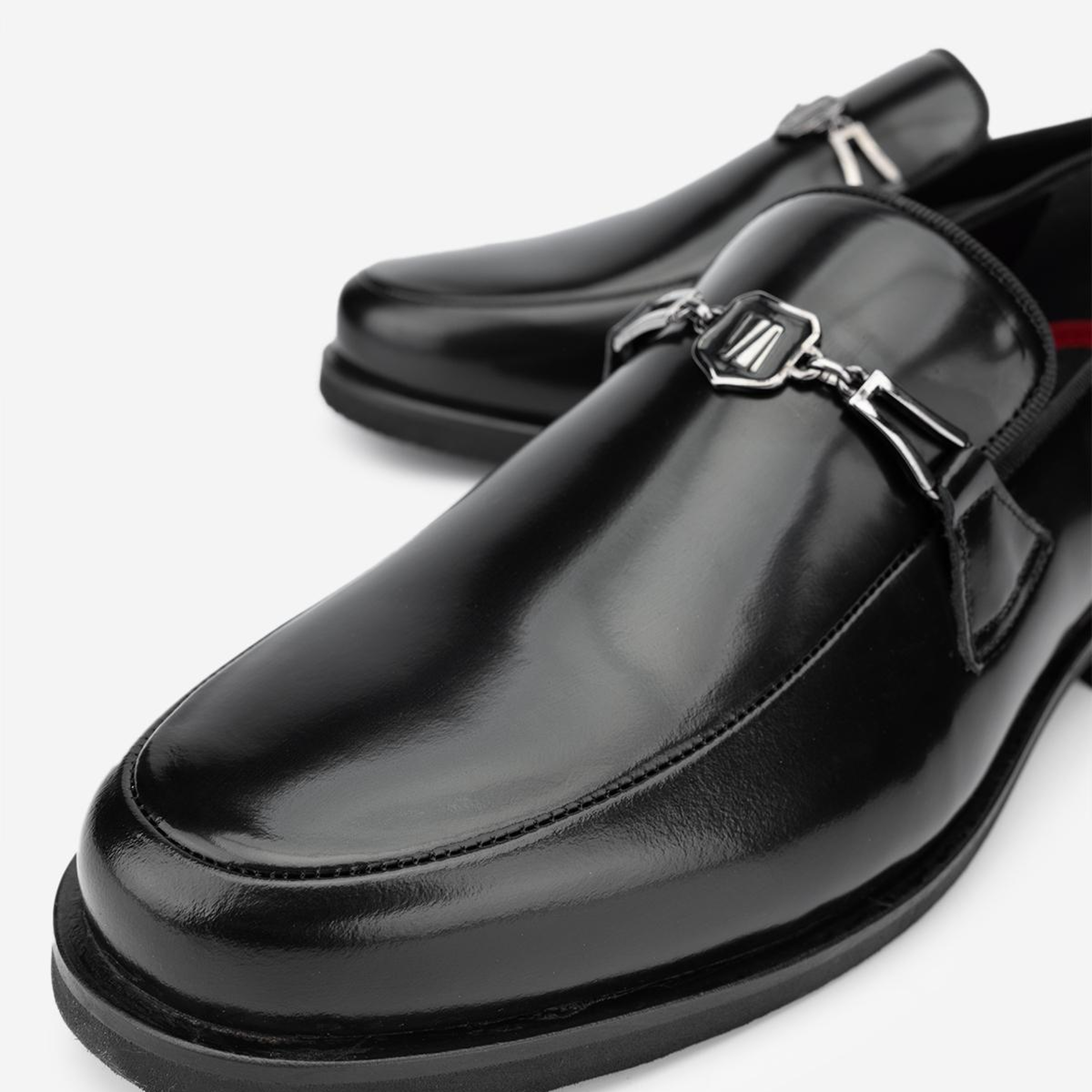 Valmenti Erkek Hakiki Deri Siyah Açma Loafer Ayakkabı