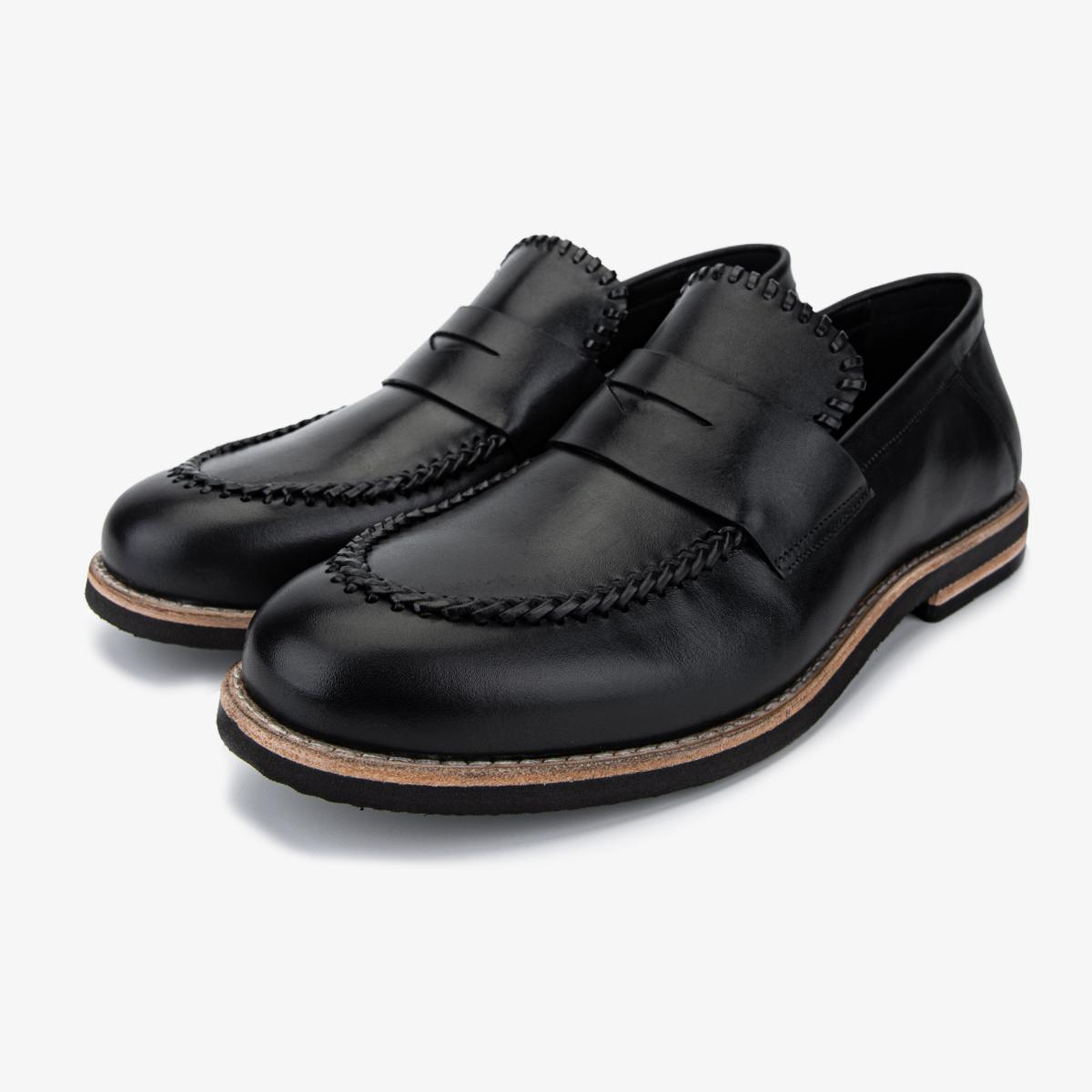 Valmenti Erkek Hakiki Deri Siyah Loafer Ayakkabı