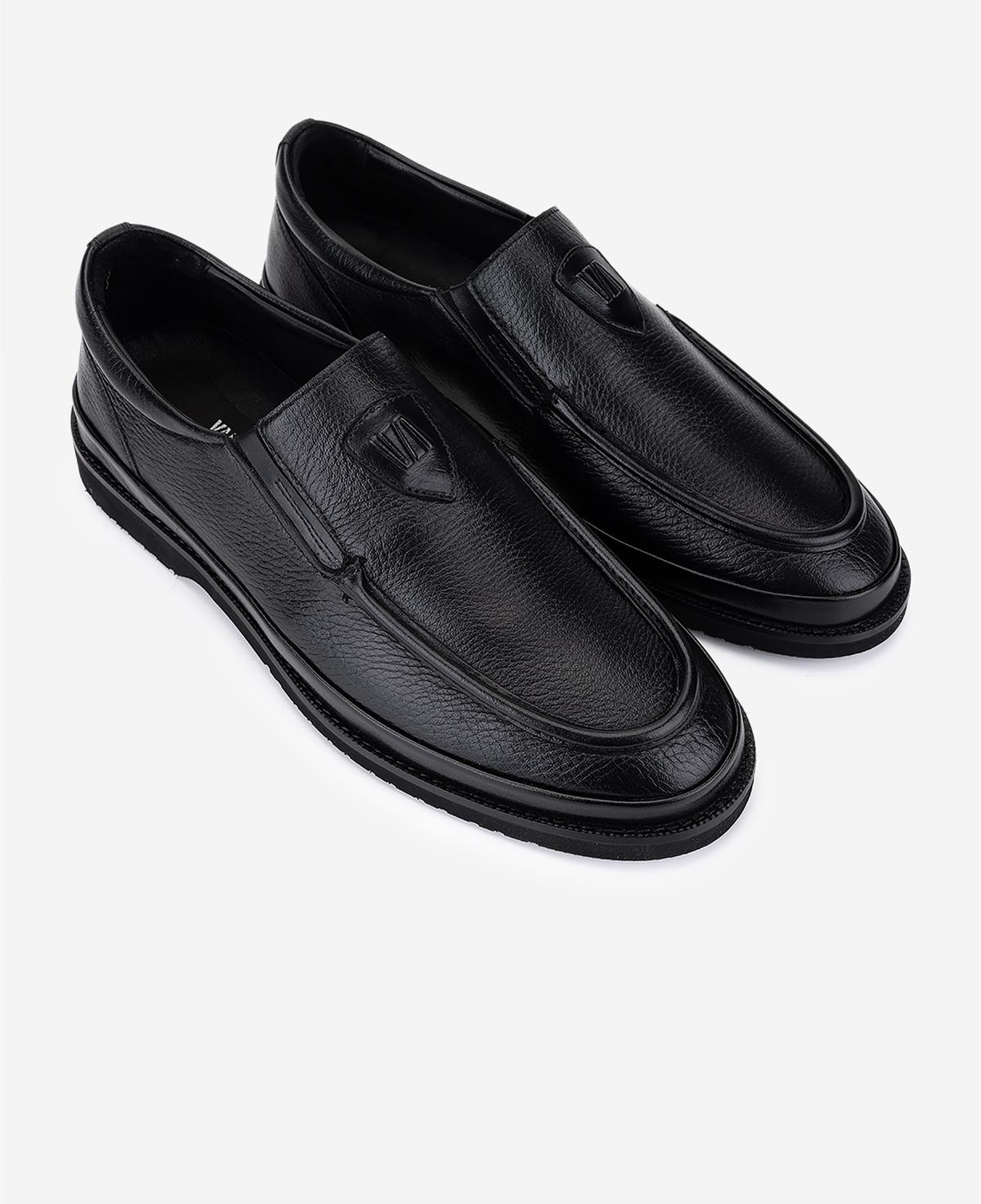 Valmenti Erkek Hakiki Deri Siyah Floter Loafer Ayakkabı