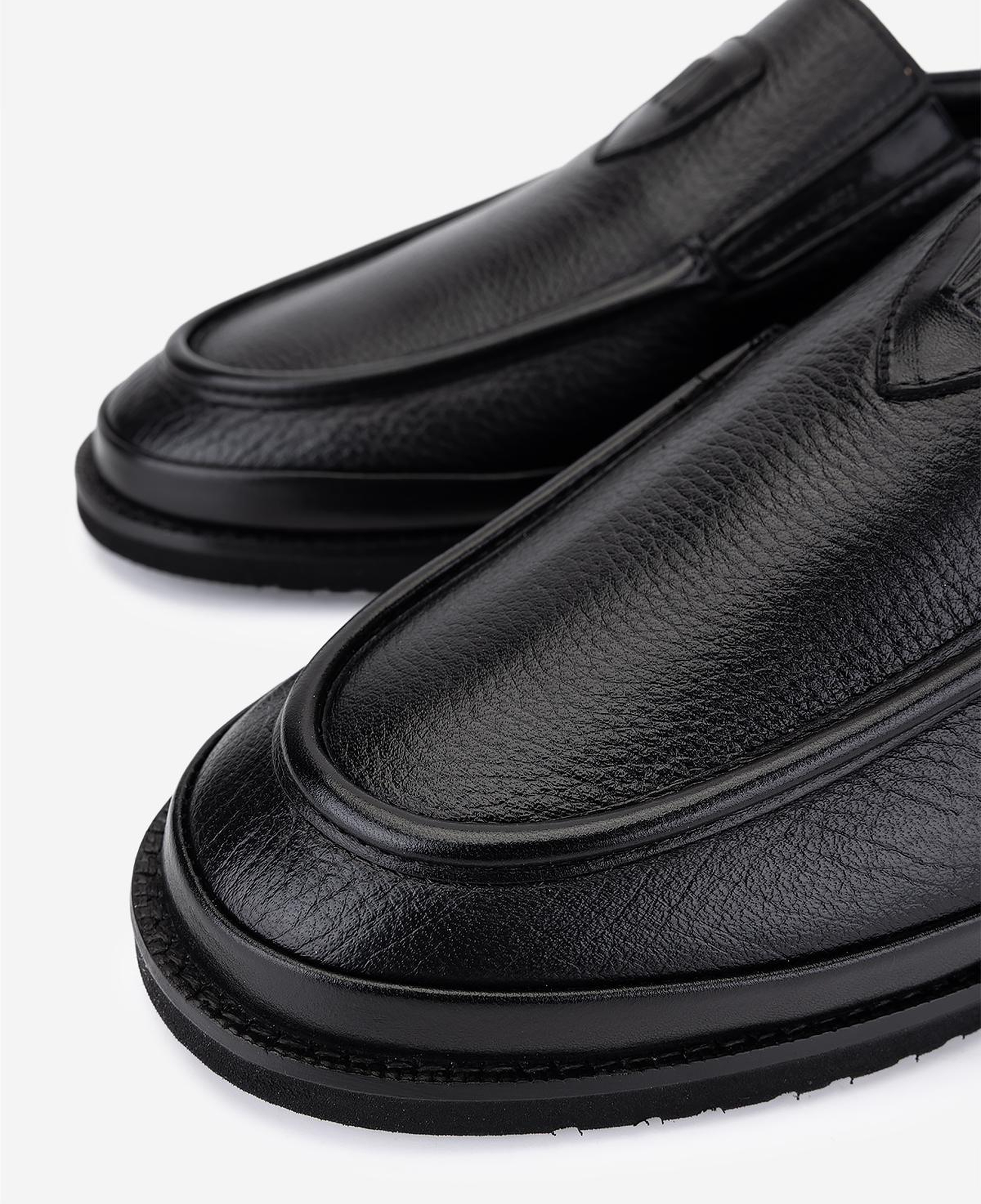 Valmenti Erkek Hakiki Deri Siyah Floter Loafer Ayakkabı