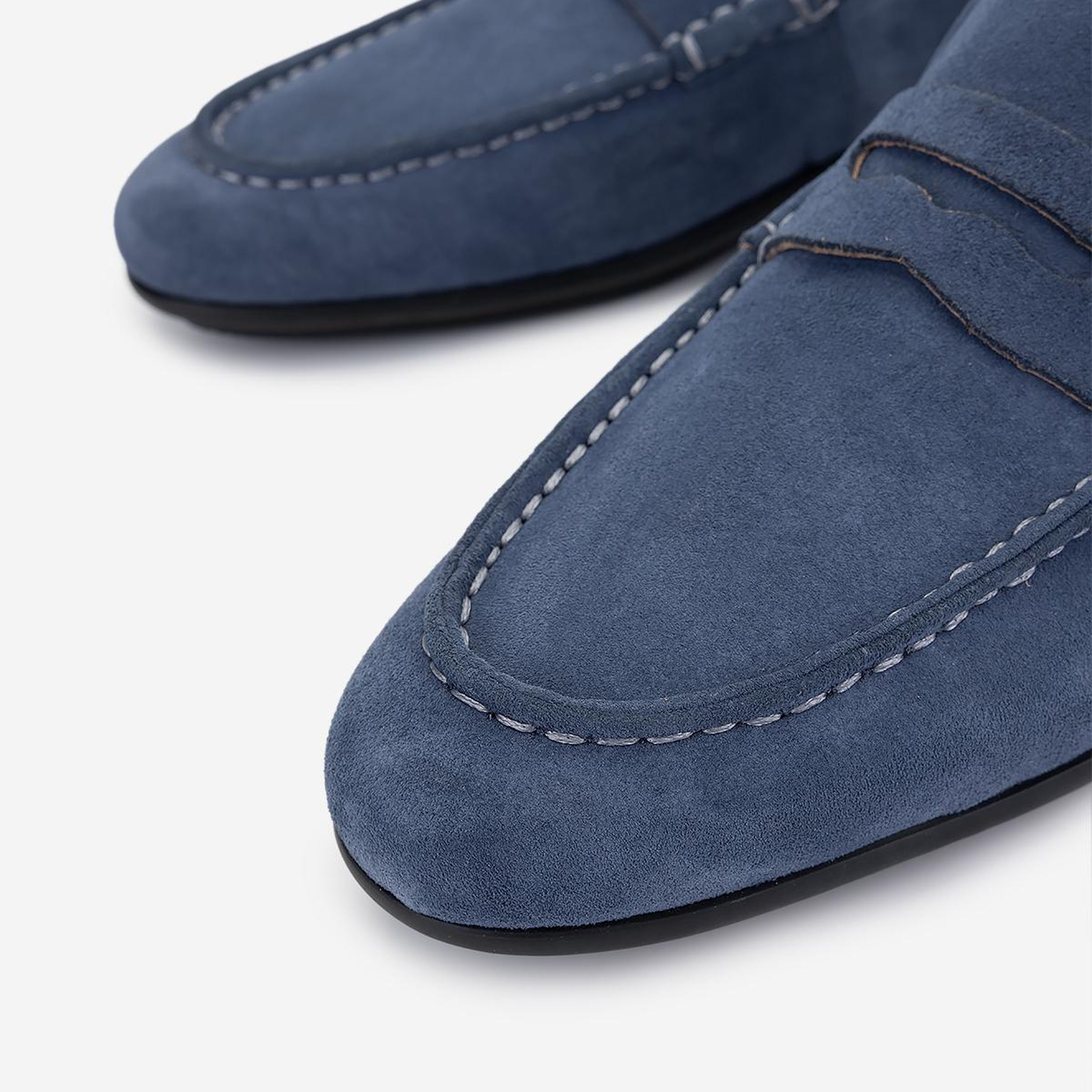 Valmenti Erkek Hakiki Deri Mavi Loafer Ayakkabı