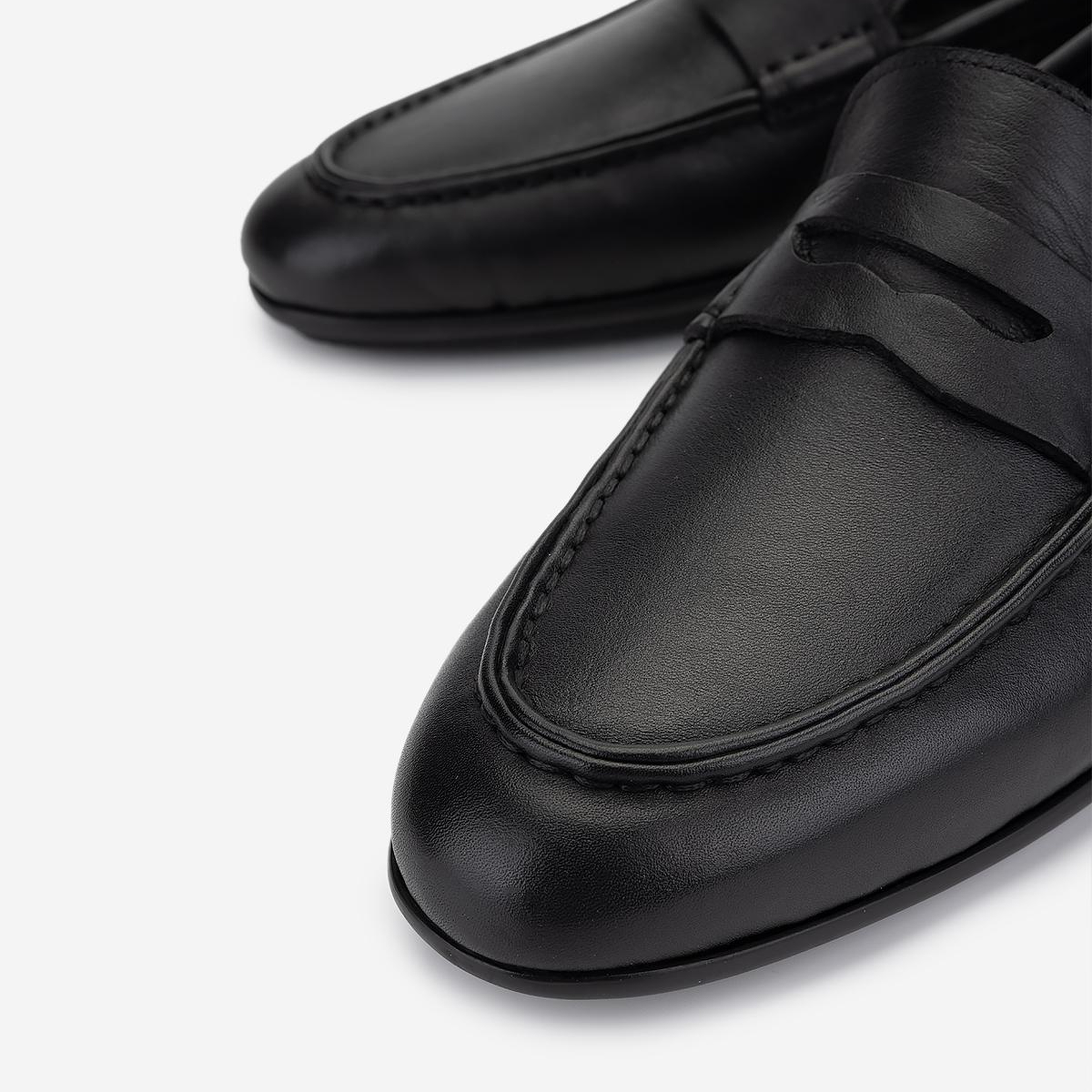 Valmenti Erkek Hakiki Deri Siyah Loafer Ayakkabı