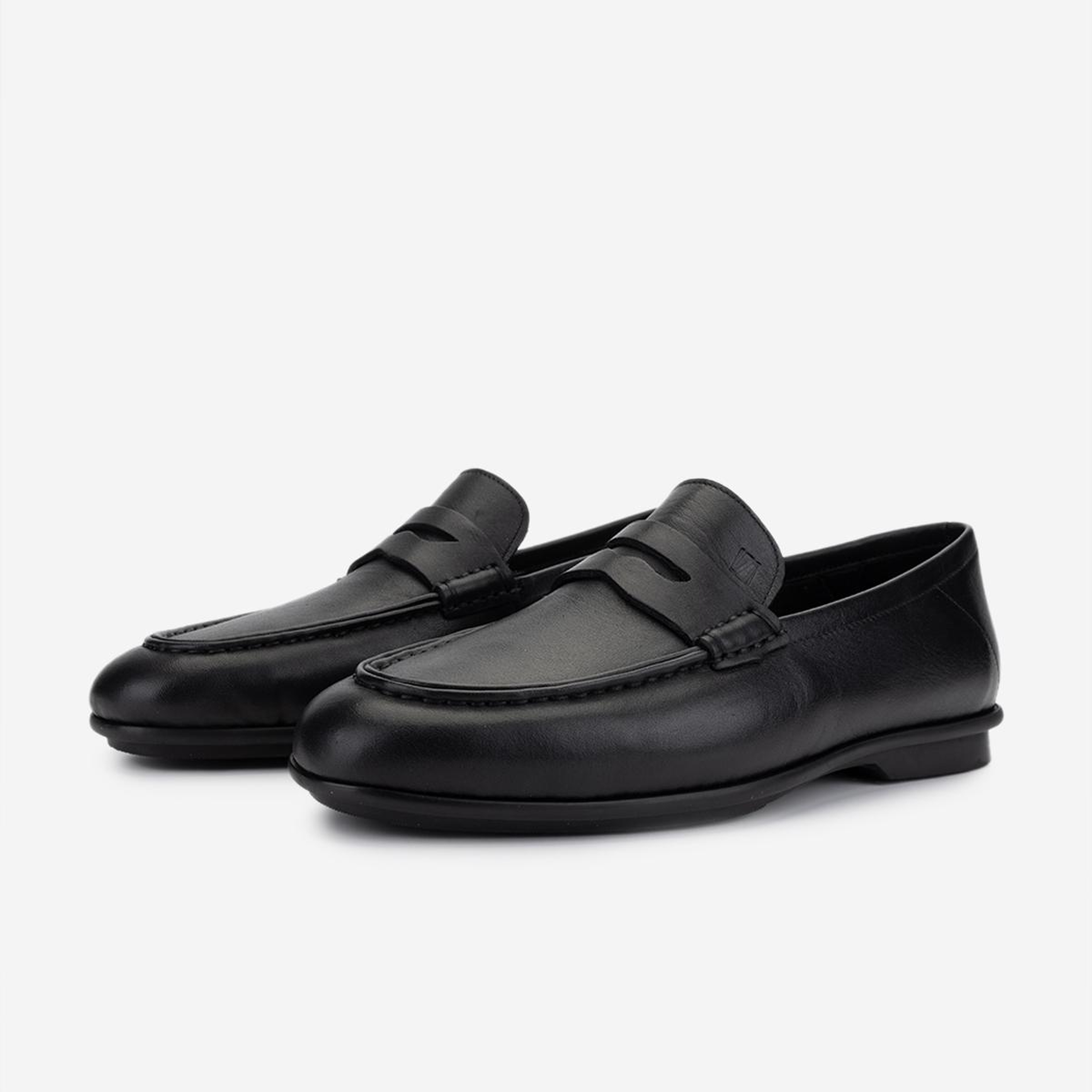Valmenti Erkek Hakiki Deri Siyah Loafer Ayakkabı
