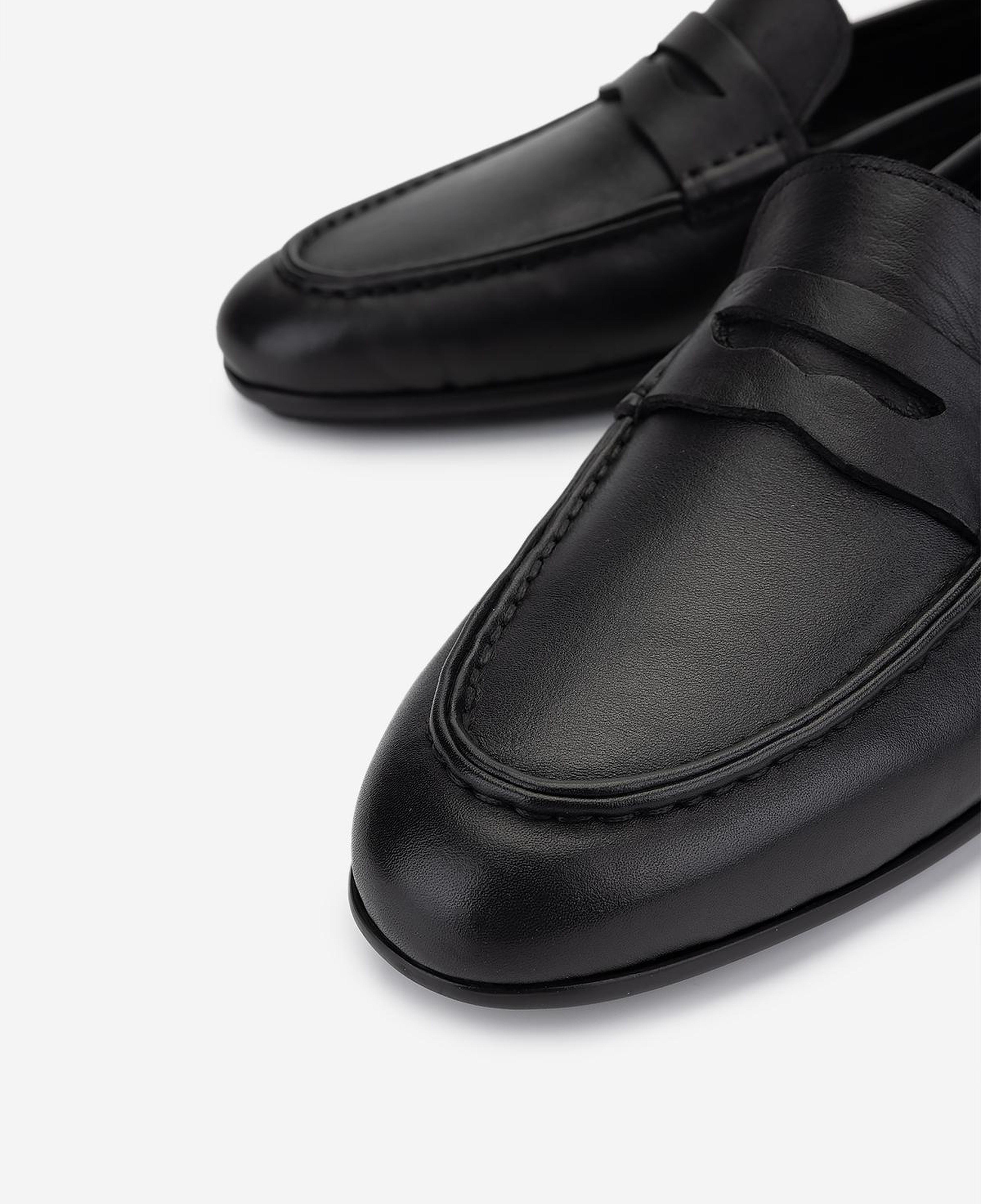 Valmenti Erkek Hakiki Deri Siyah Loafer Ayakkabı