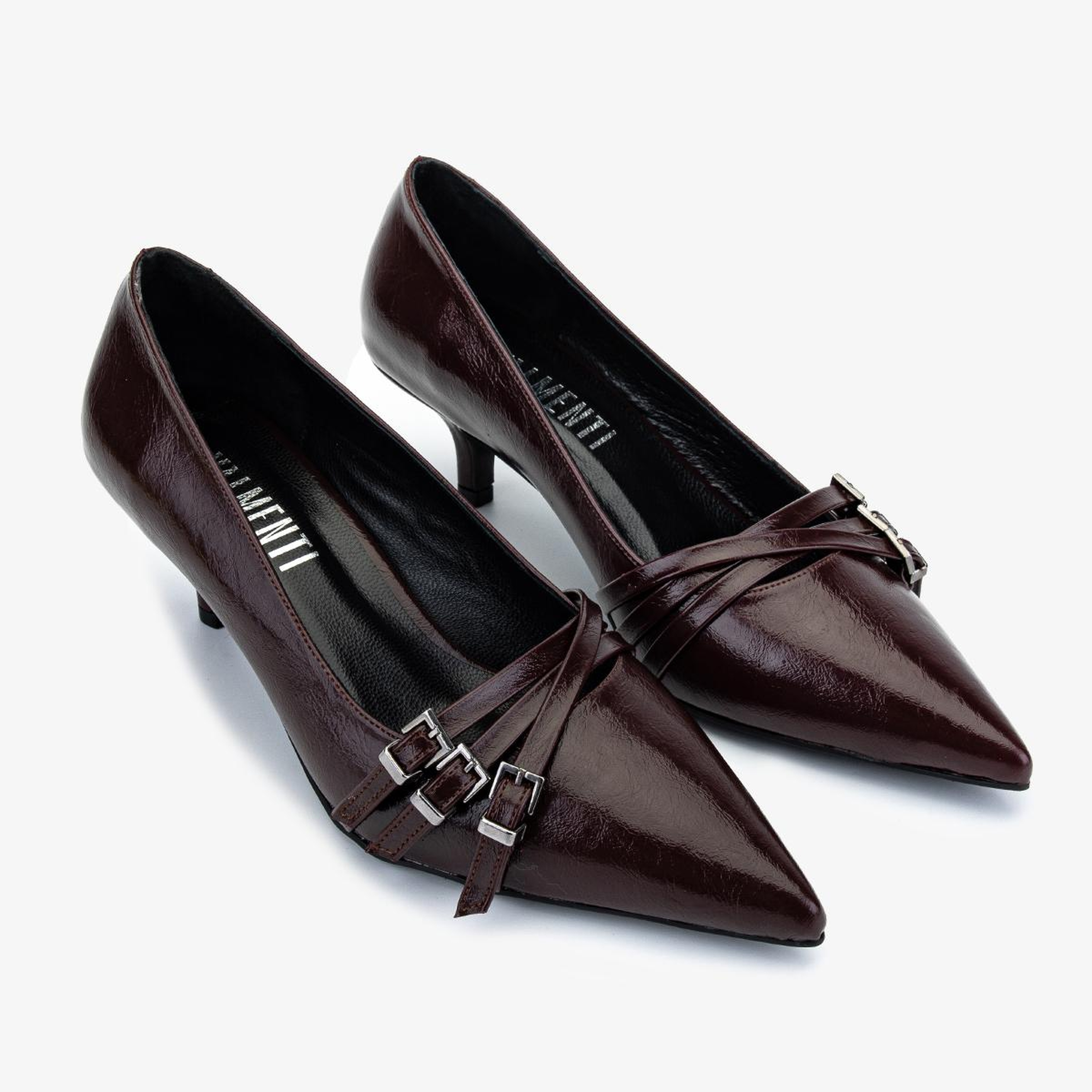 Valmenti Kadın Suni Deri Bordo Stiletto Ayakkabı