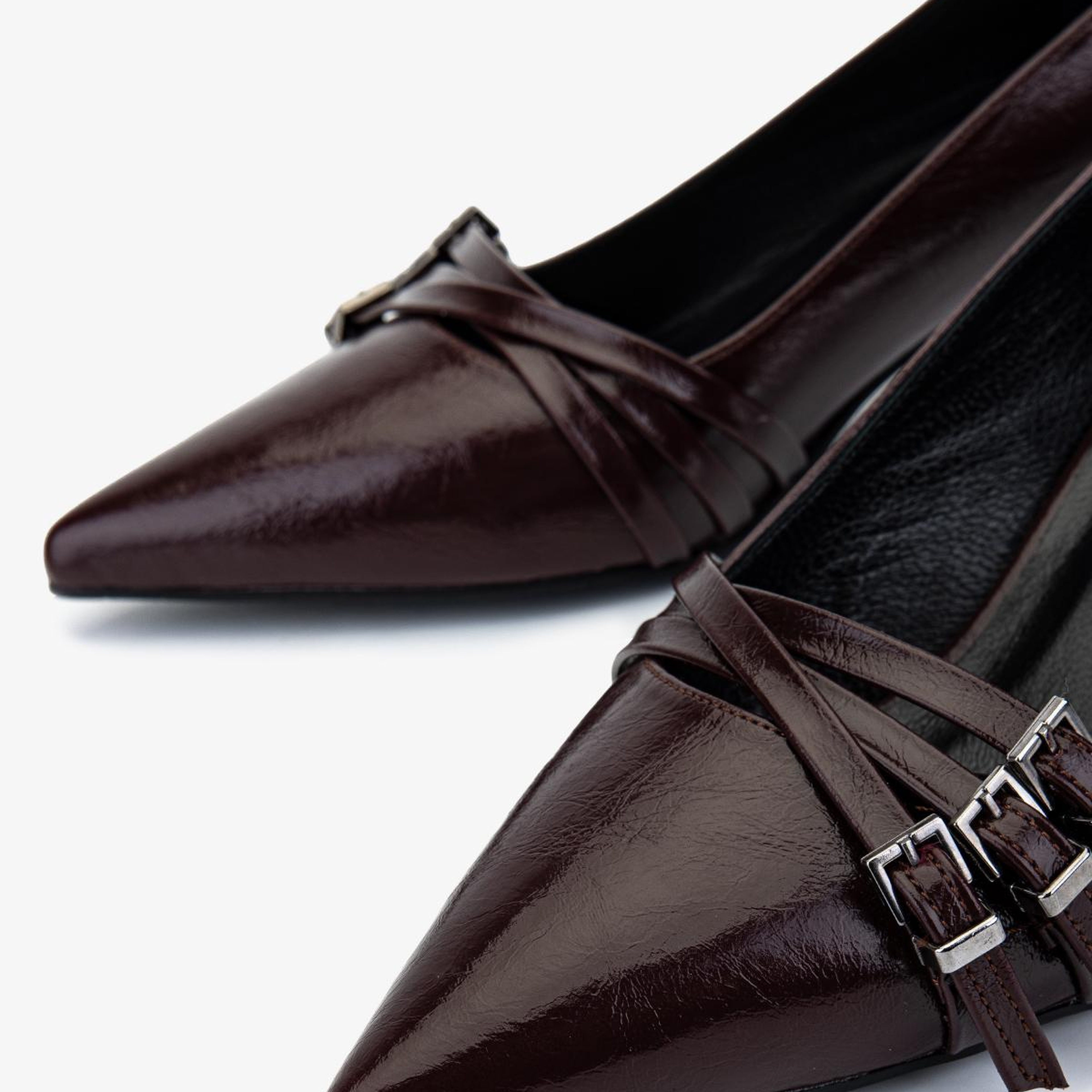 Valmenti Kadın Suni Deri Bordo Stiletto Ayakkabı