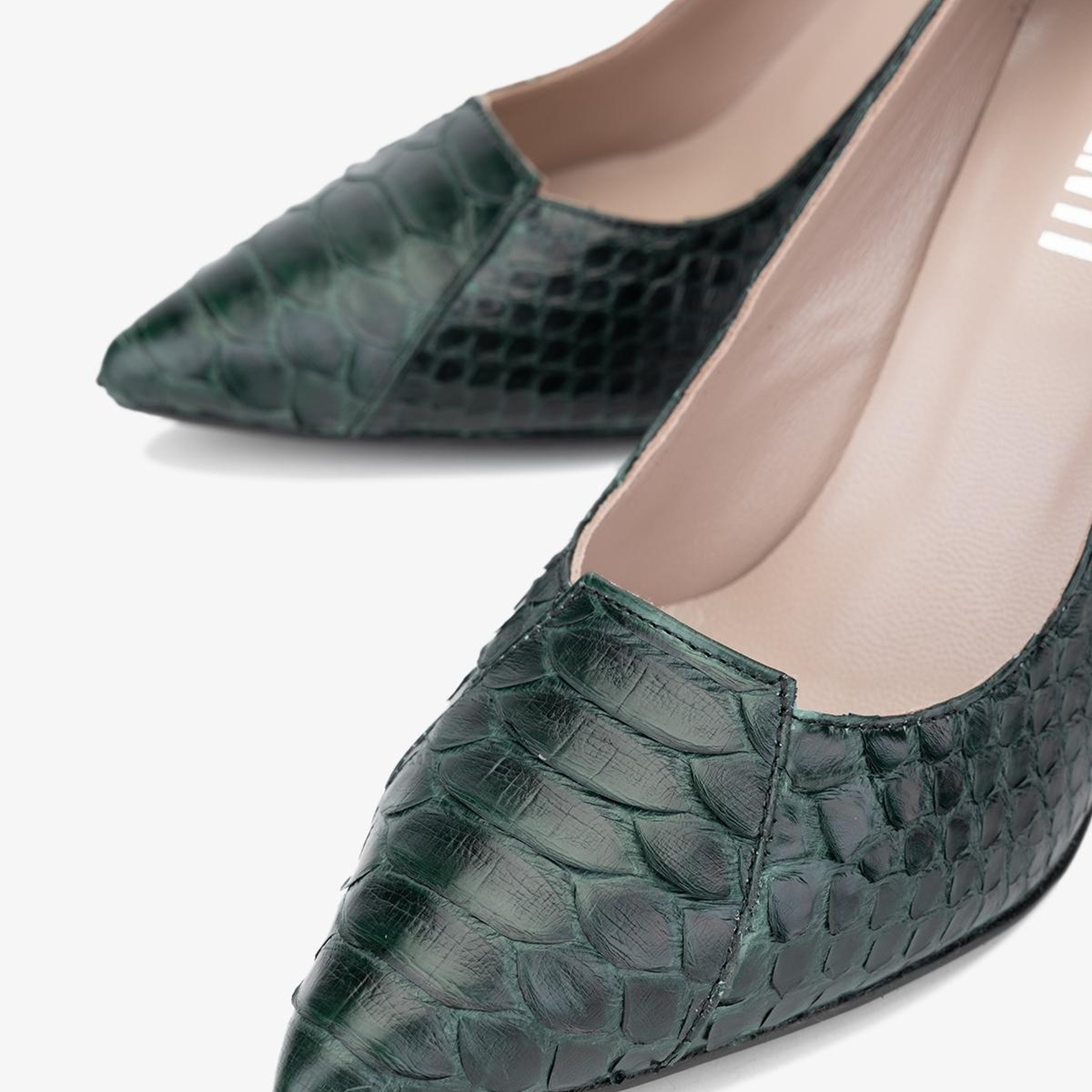 Valmenti Kadın Hakiki Deri Yeşil Stiletto Ayakkabı