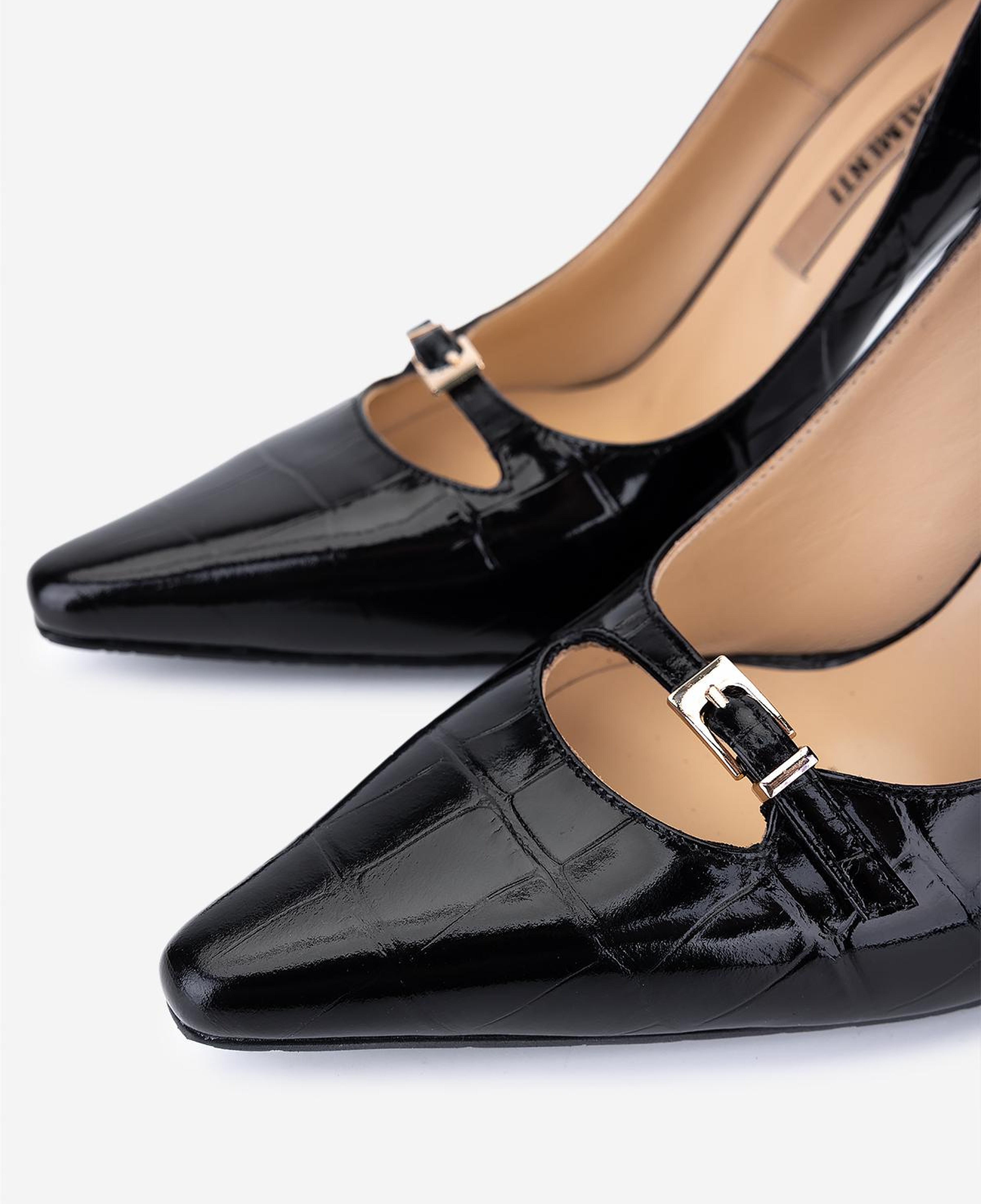Valmenti Kadın Hakiki Deri Siyah Kroko Stiletto Ayakkabı