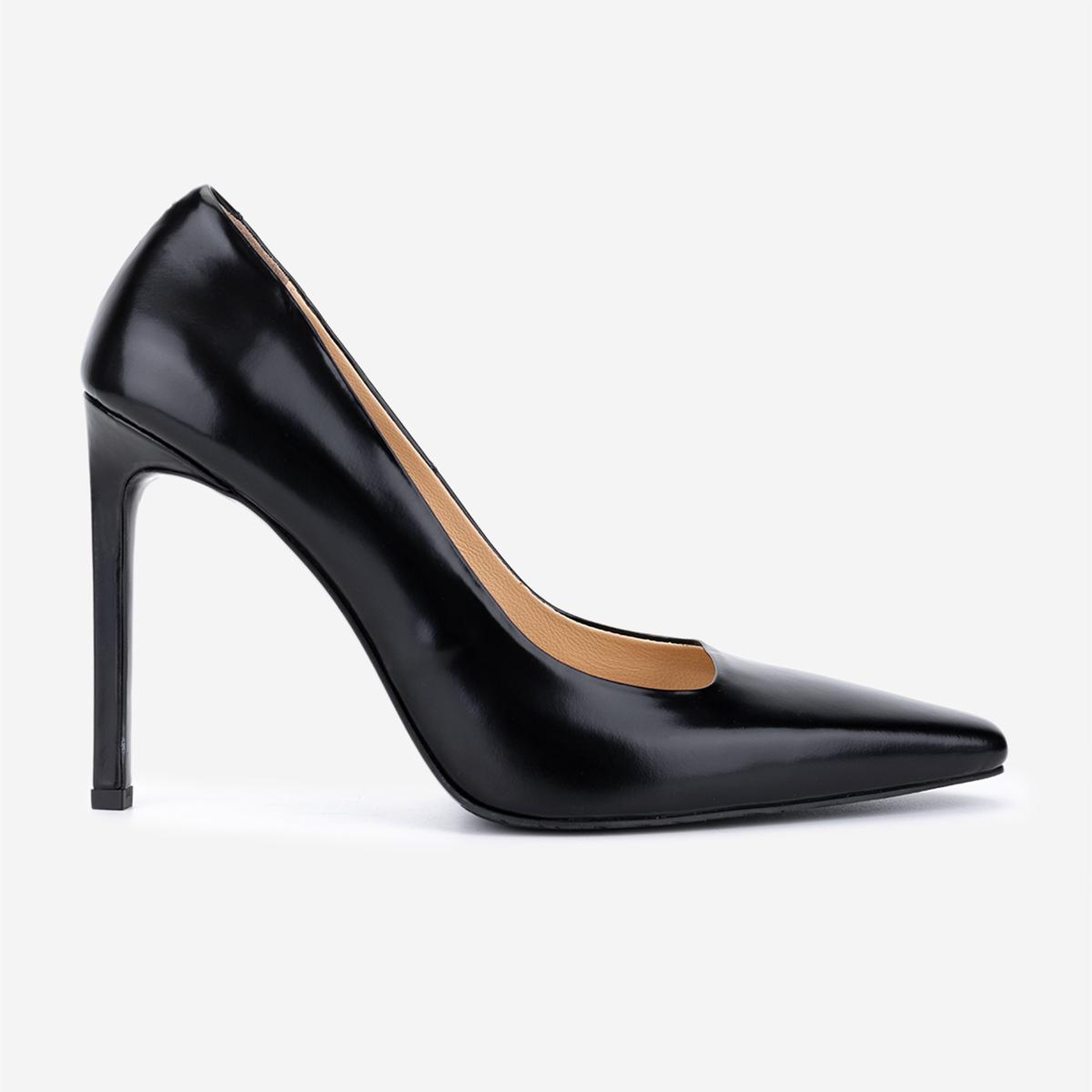 Valmenti Kadın Hakiki Deri Siyah Açma Stiletto Ayakkabı