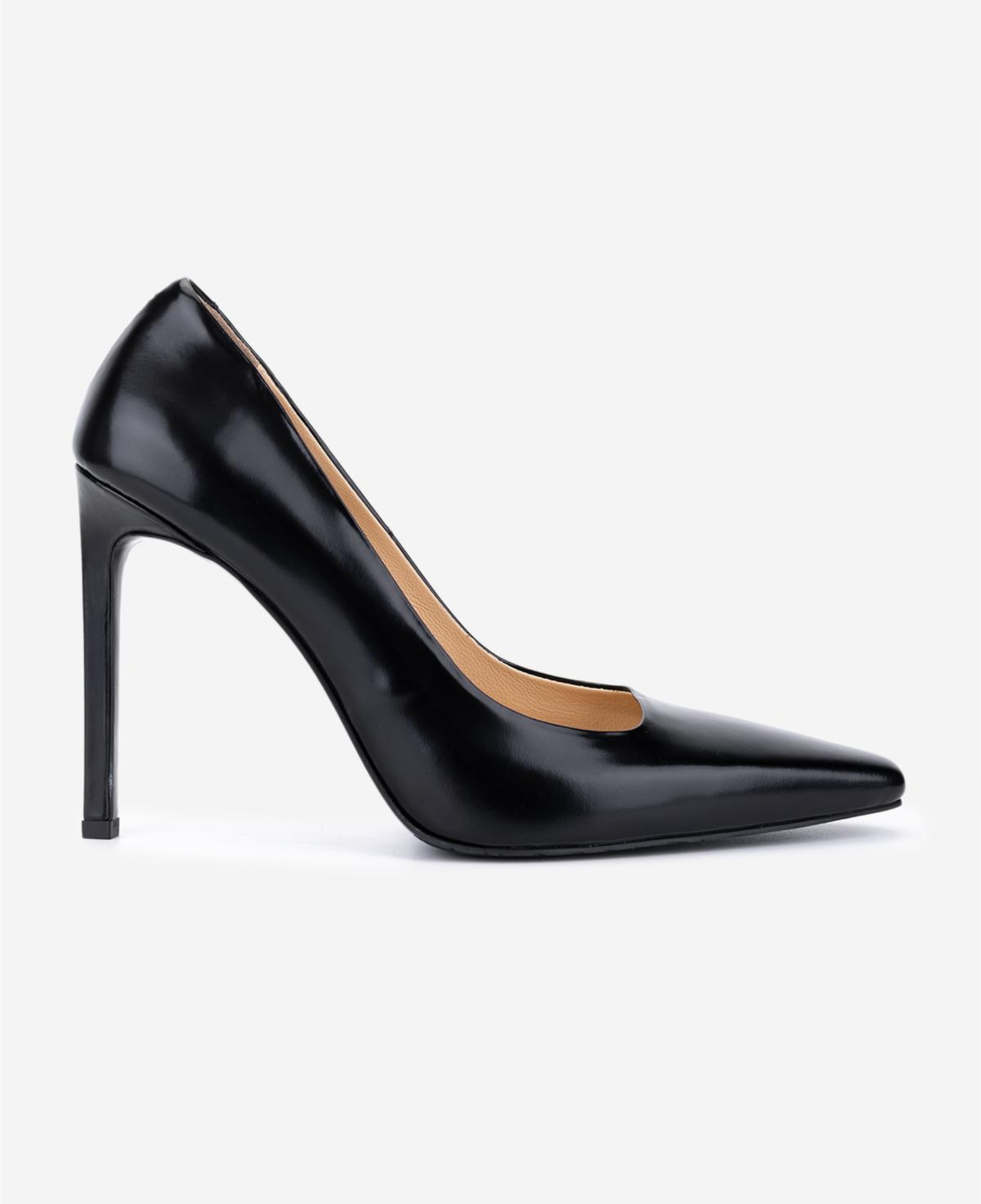 Valmenti Kadın Hakiki Deri Siyah Açma Stiletto Ayakkabı