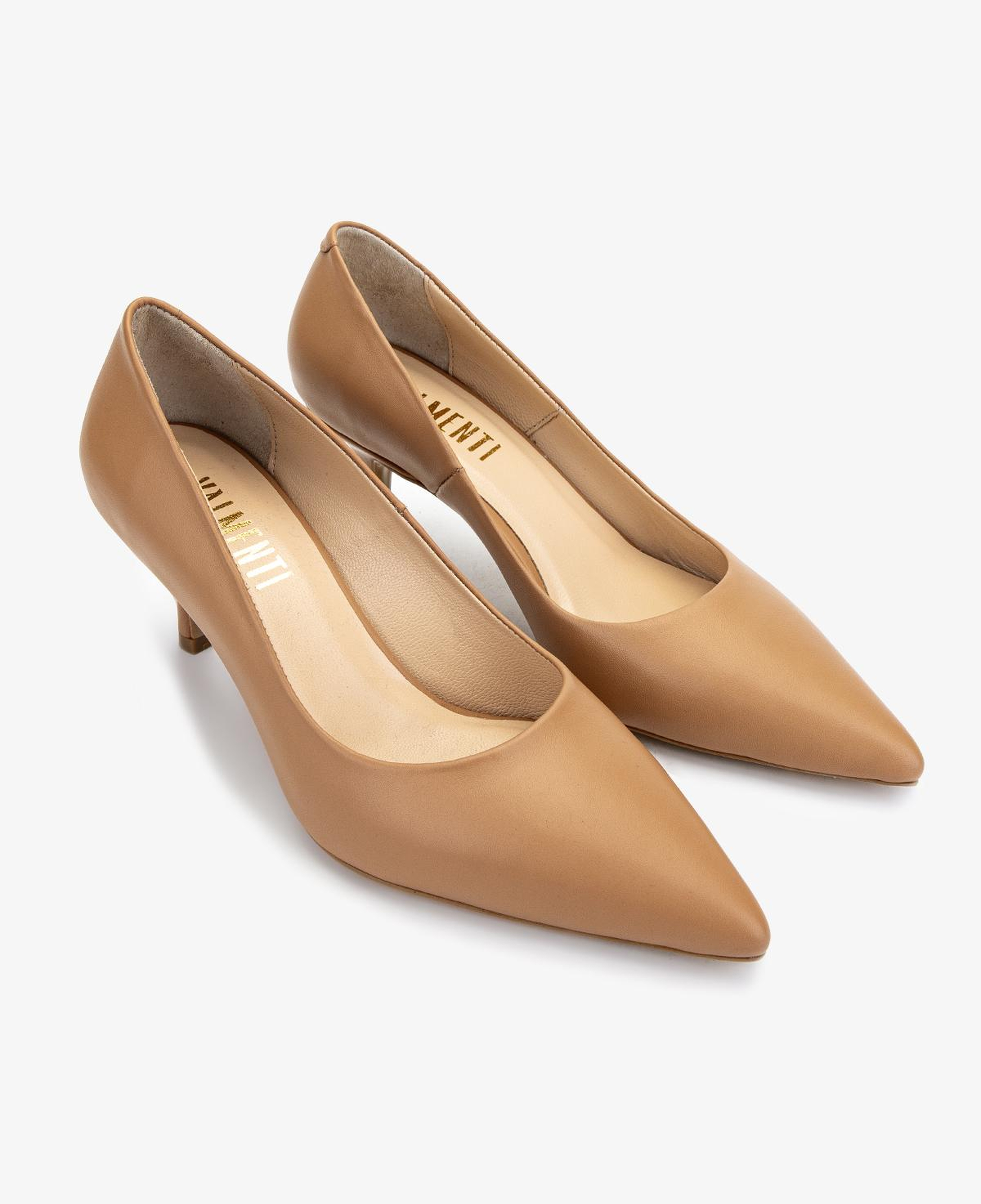 Valmenti Kadın Hakiki Deri Taba Deri Stiletto Ayakkabı