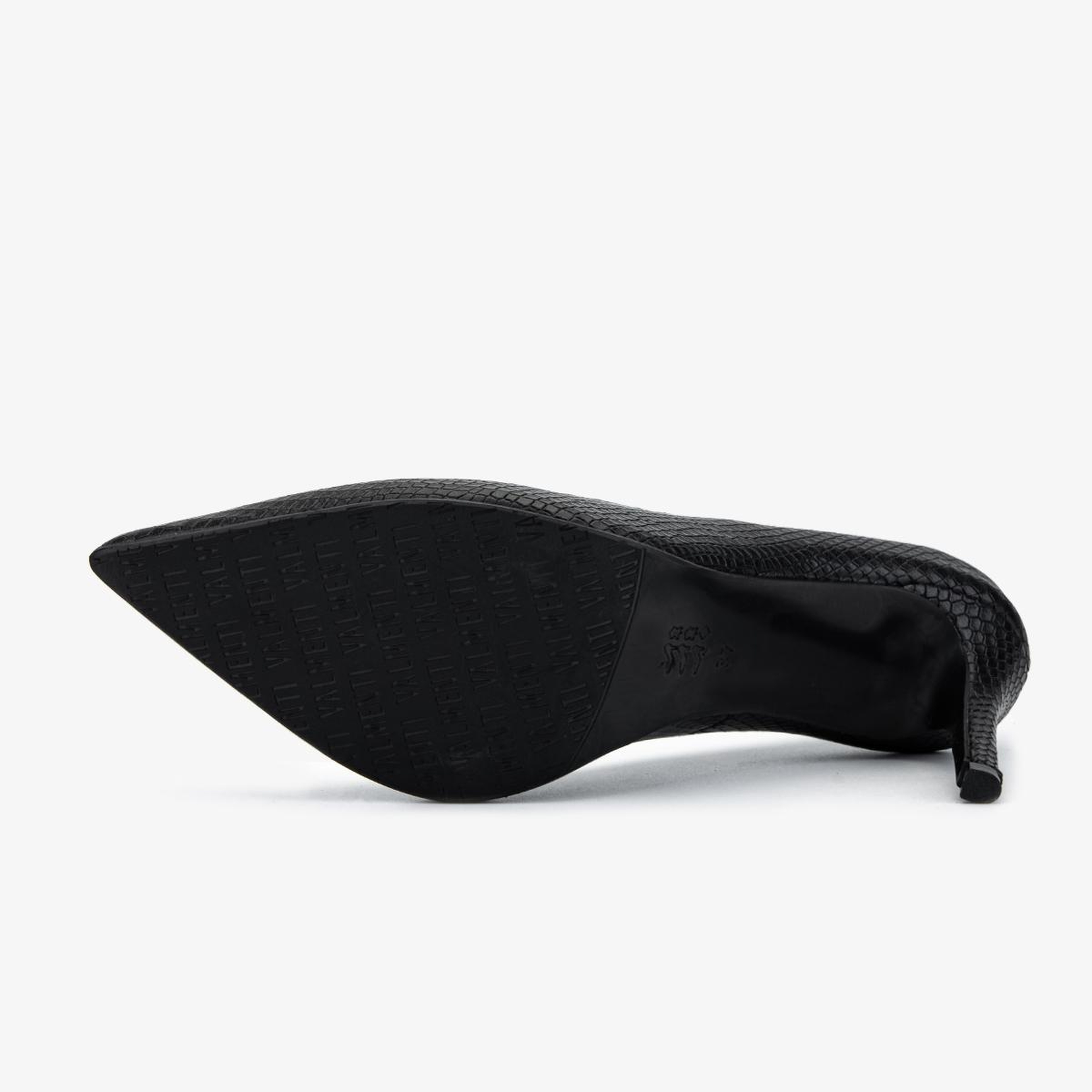 Valmenti Kadın Hakiki Deri Siyah Yılan Desen Stiletto Ayakkabı