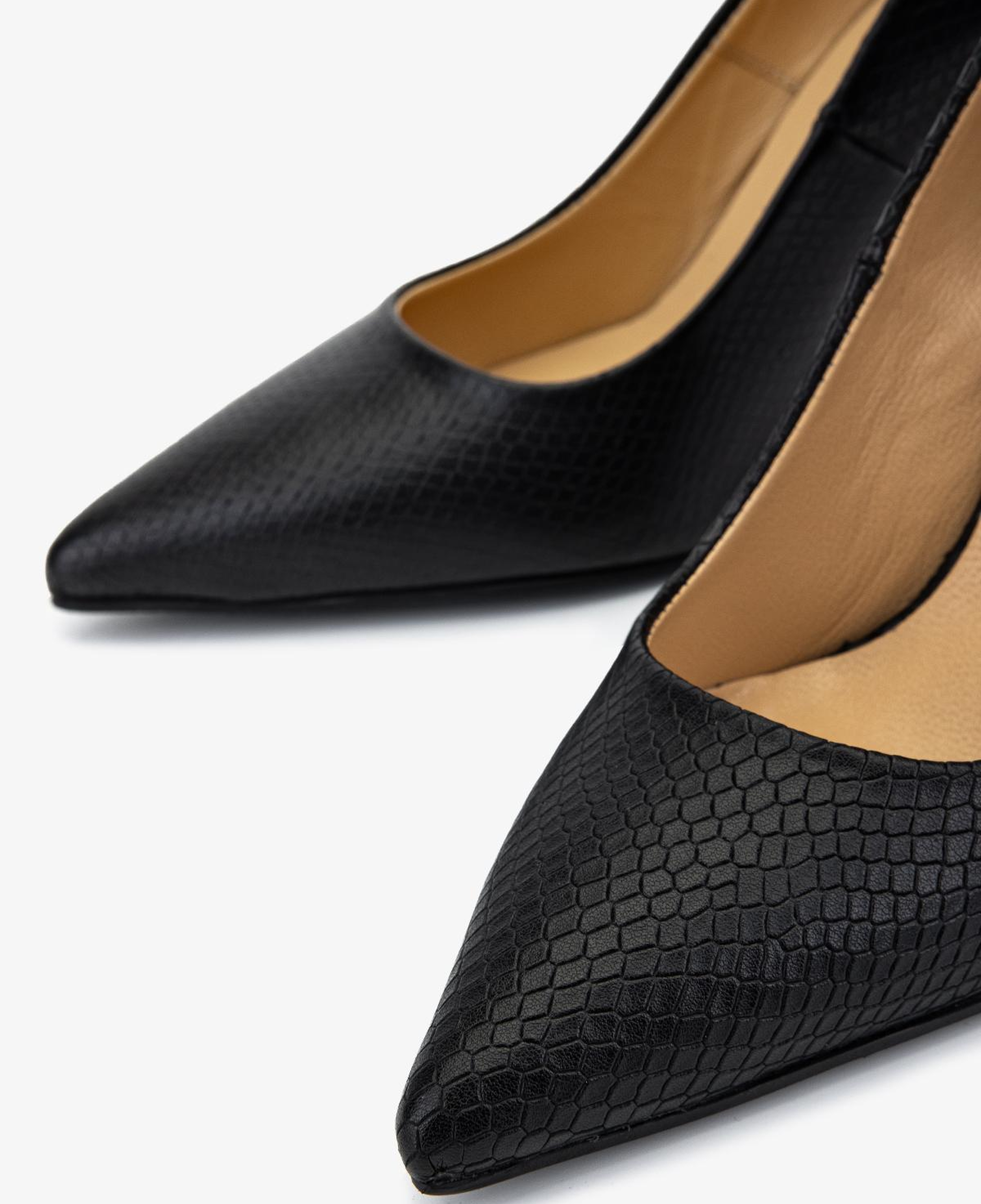 Valmenti Kadın Hakiki Deri Siyah Yılan Desen Stiletto Ayakkabı
