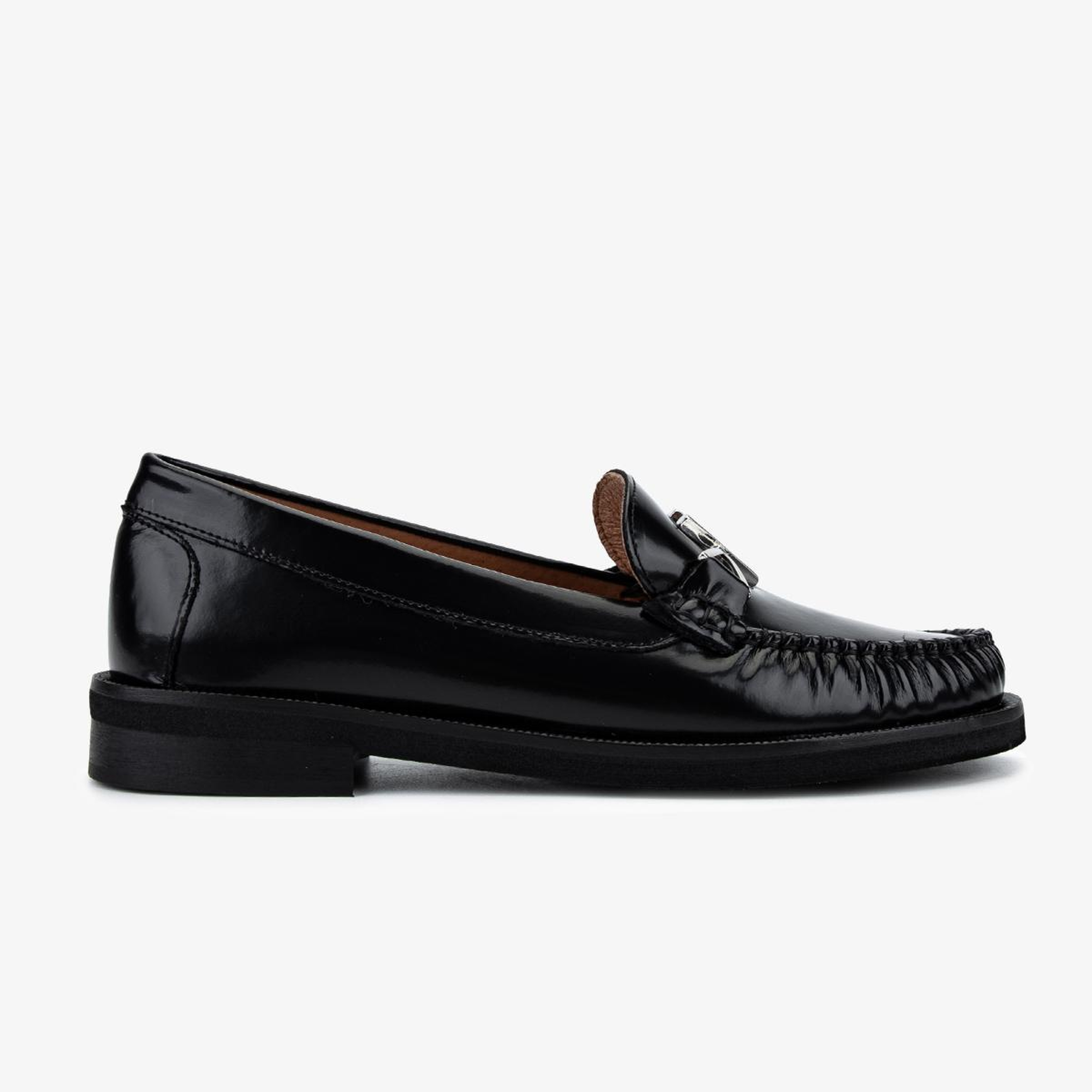 Mario Valentino Kadın Hakiki Deri Siyah Loafer Ayakkabı