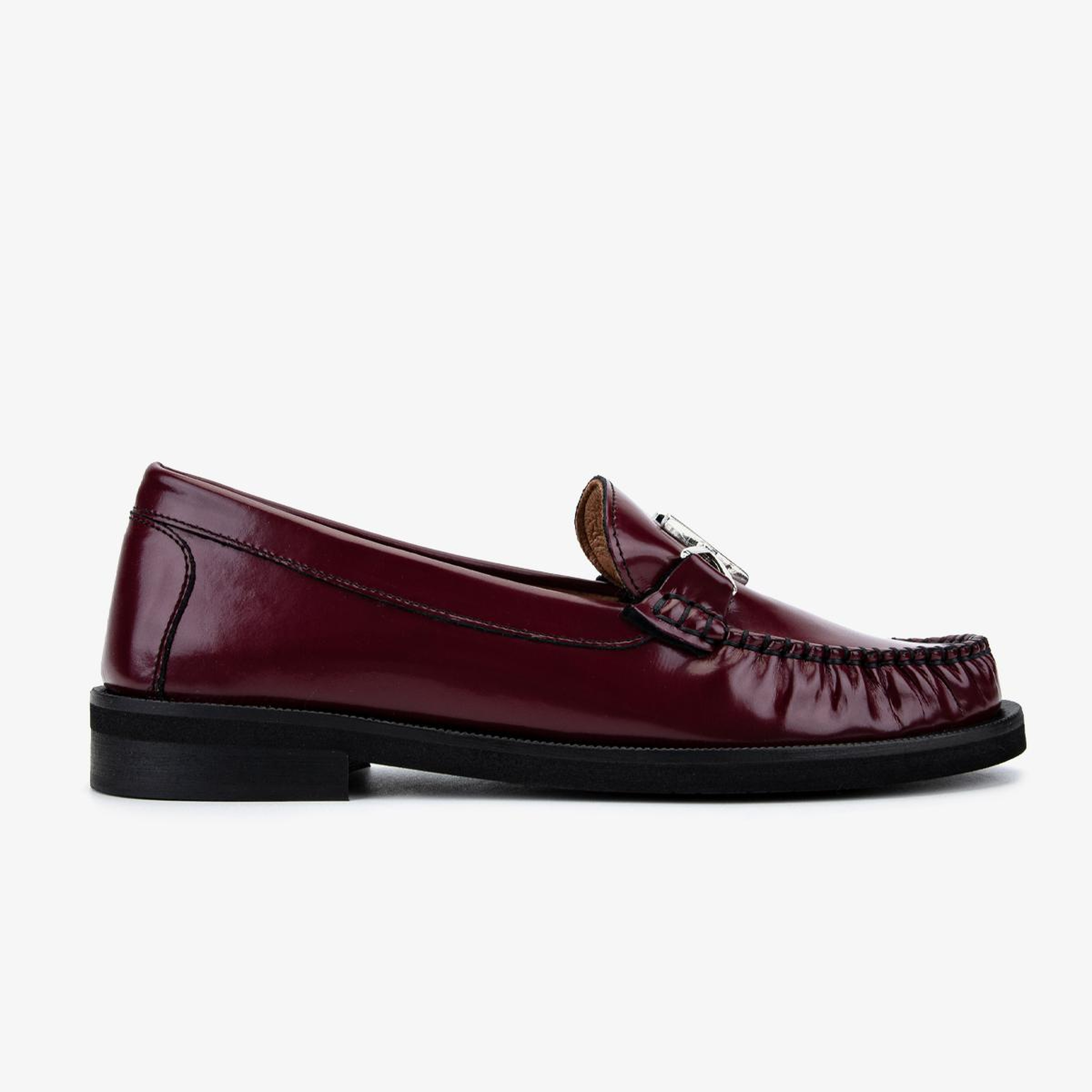 Mario Valentino Kadın Hakiki Deri Bordo Loafer Ayakkabı