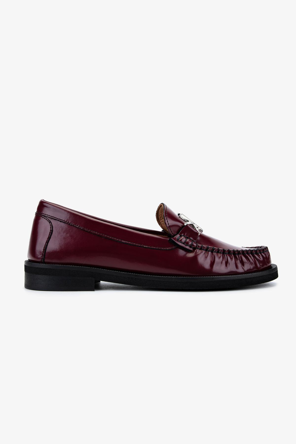 Mario Valentino Kadın Hakiki Deri Bordo Loafer Ayakkabı