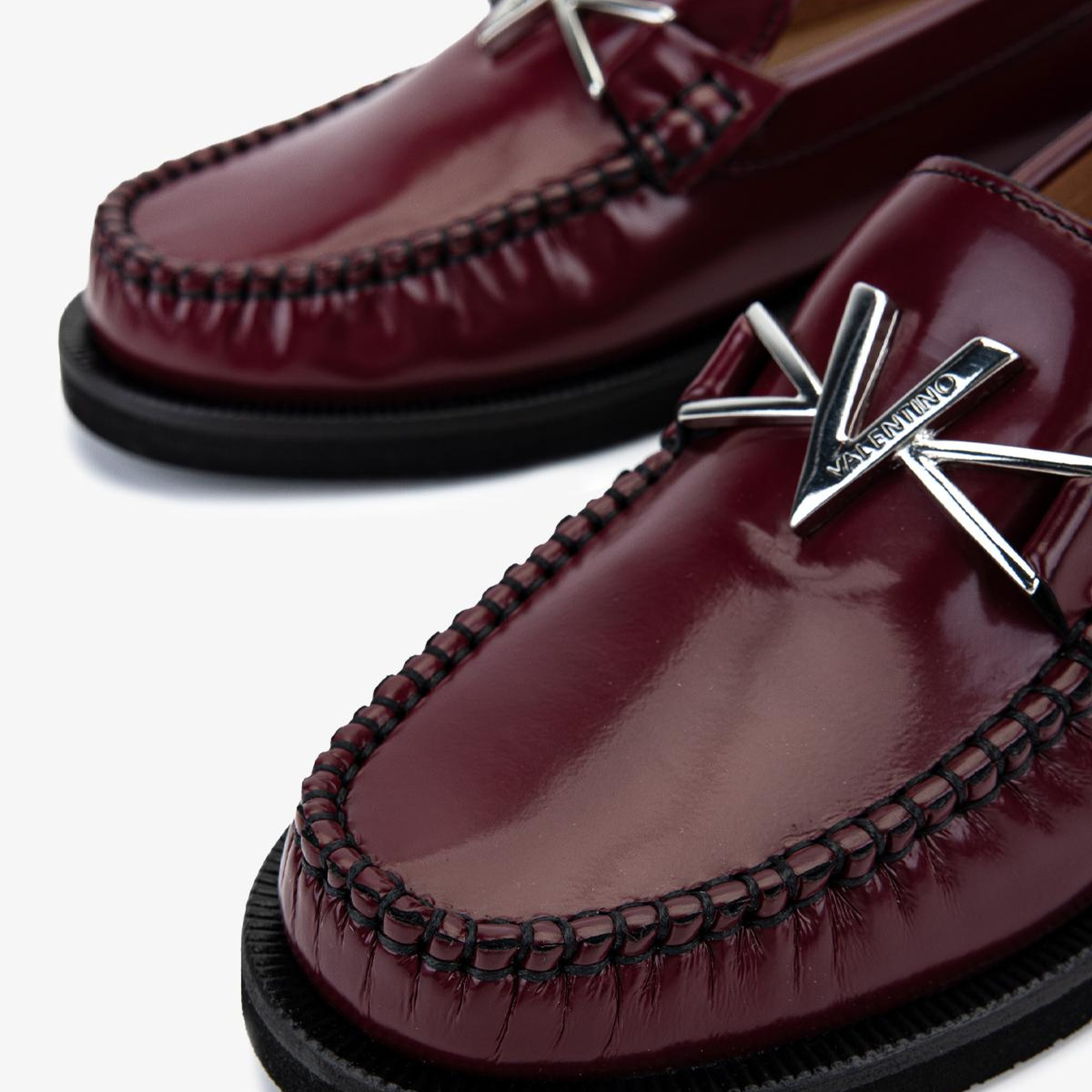 Mario Valentino Kadın Hakiki Deri Bordo Loafer Ayakkabı