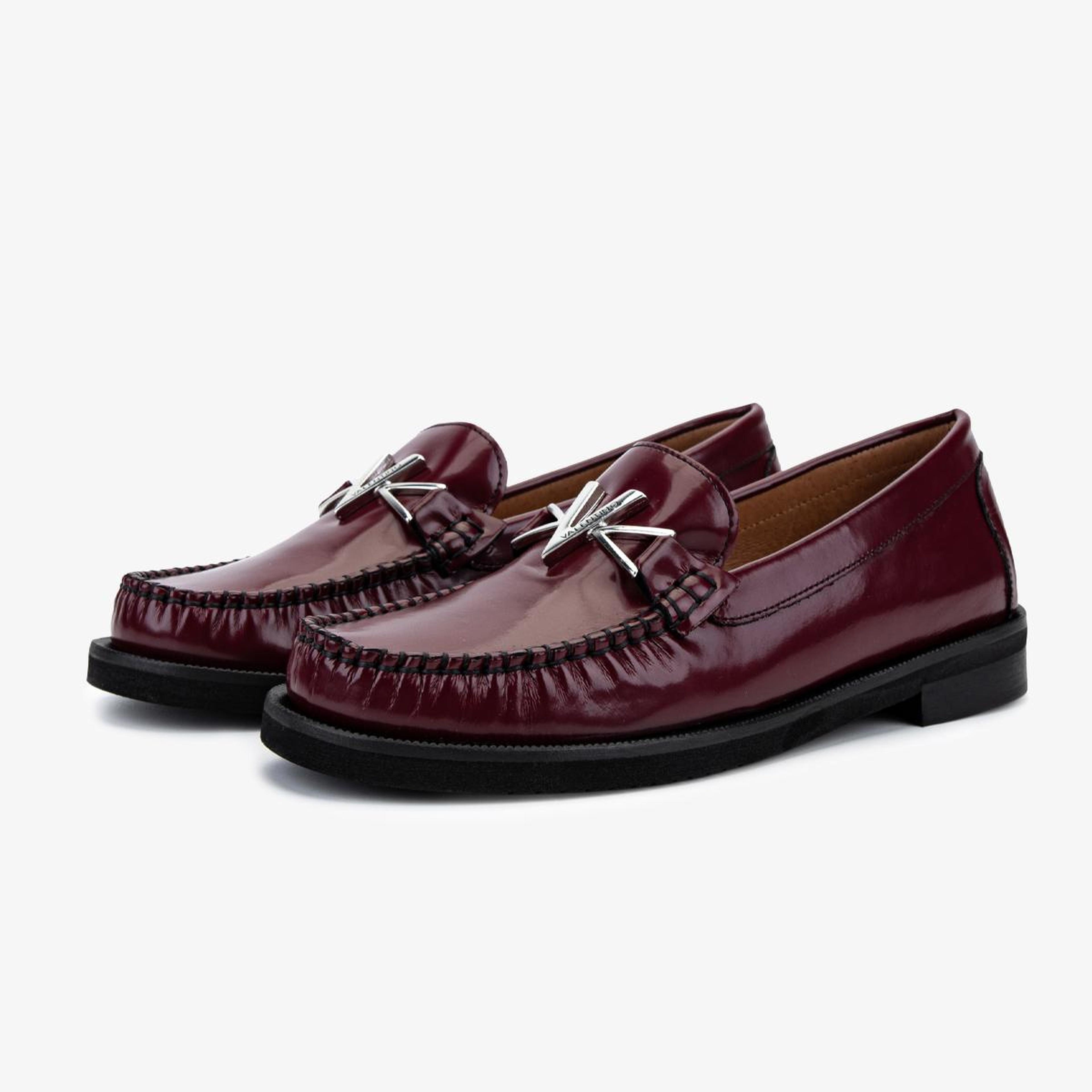 Mario Valentino Kadın Hakiki Deri Bordo Loafer Ayakkabı