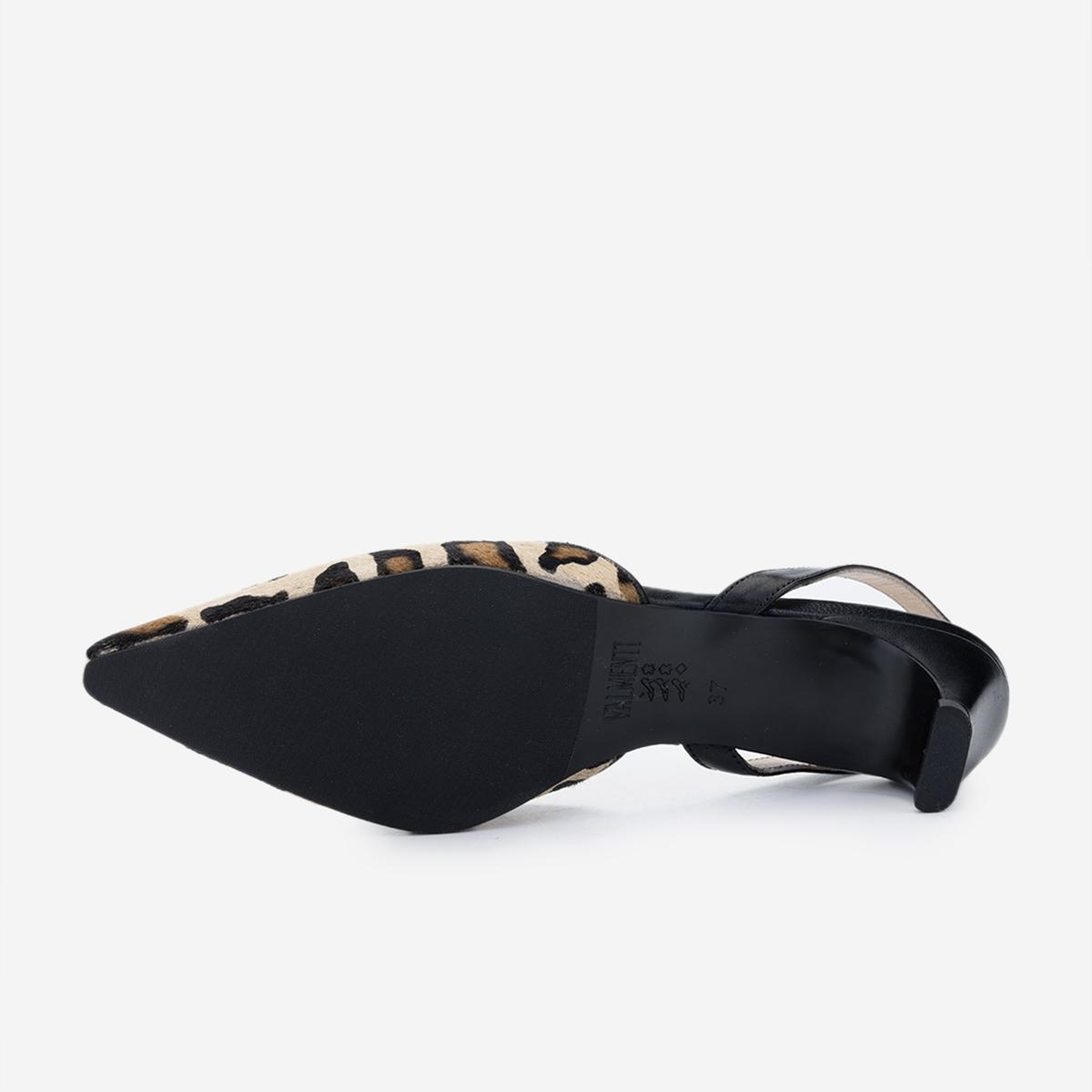 Valmenti Kadın Hakiki Deri Leopar Slingback Ayakkabı