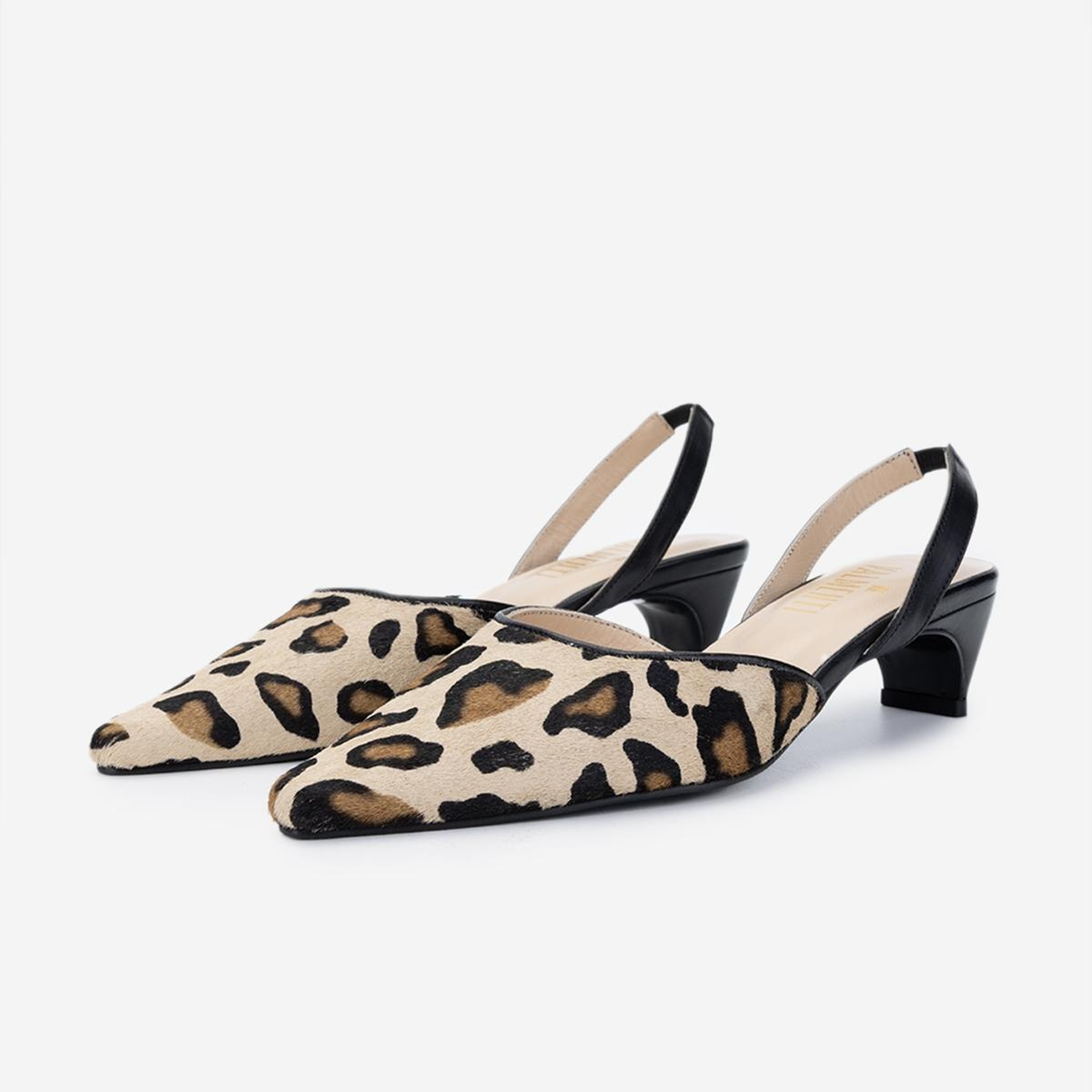 Valmenti Kadın Hakiki Deri Leopar Slingback Ayakkabı