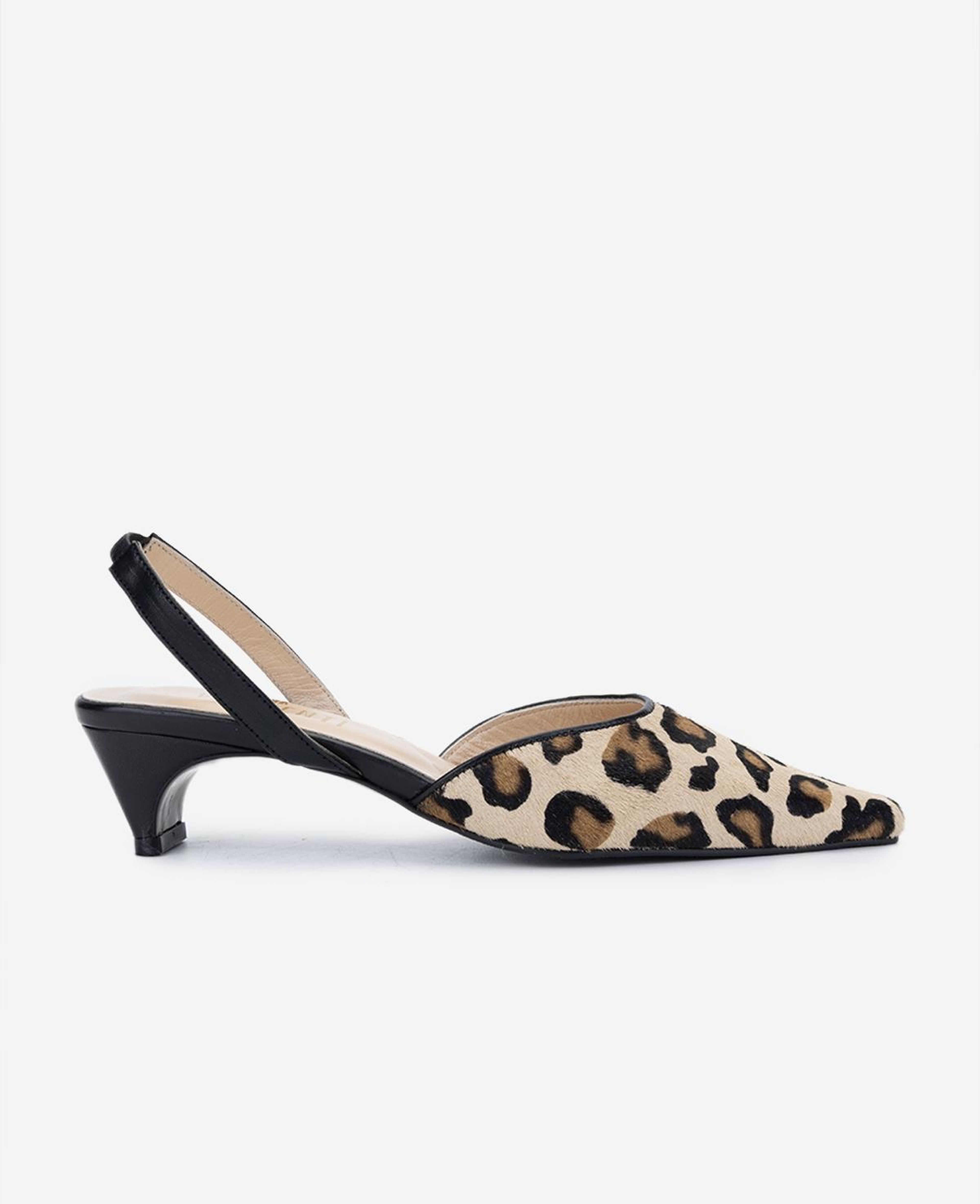Valmenti Kadın Hakiki Deri Leopar Slingback Ayakkabı