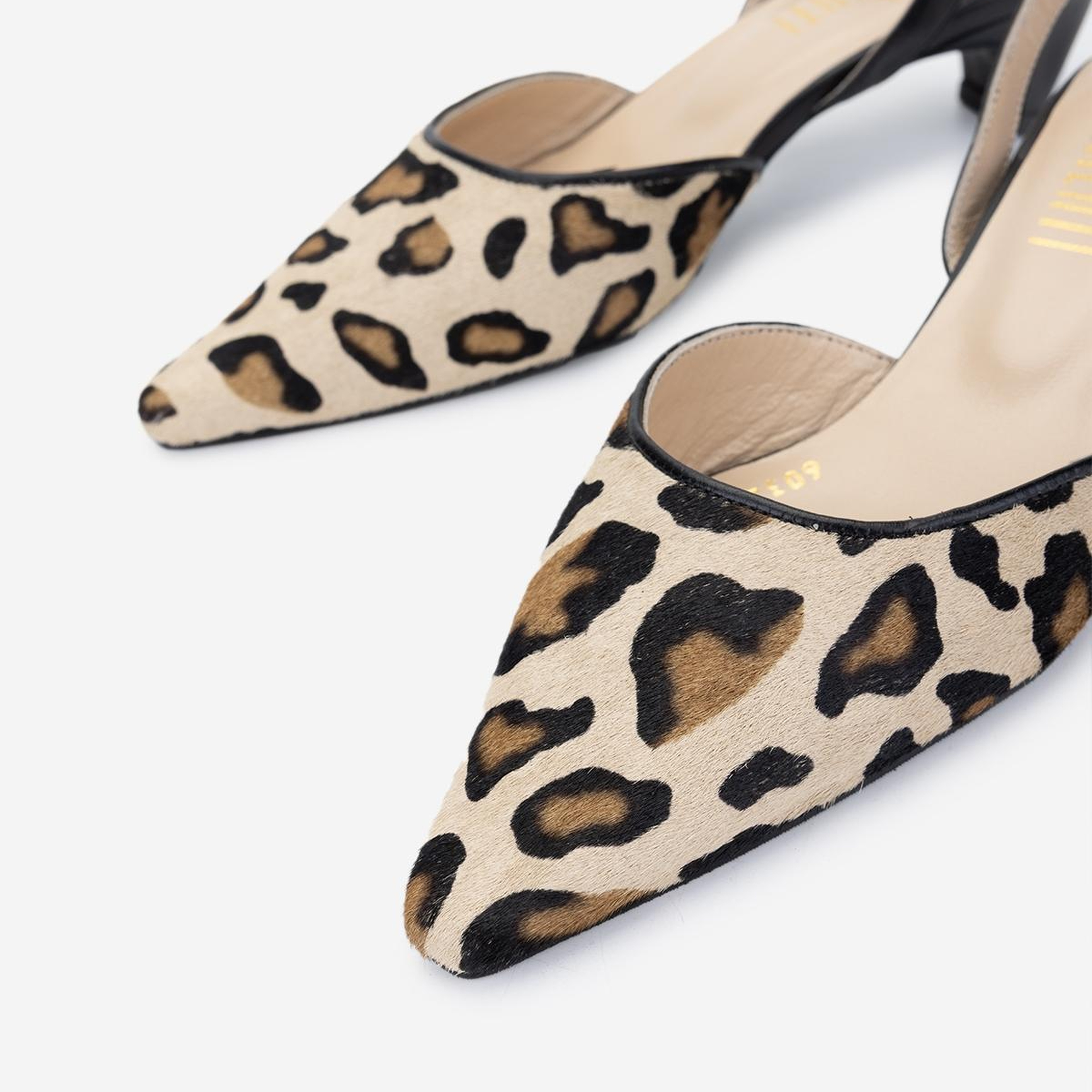 Valmenti Kadın Hakiki Deri Leopar Slingback Ayakkabı