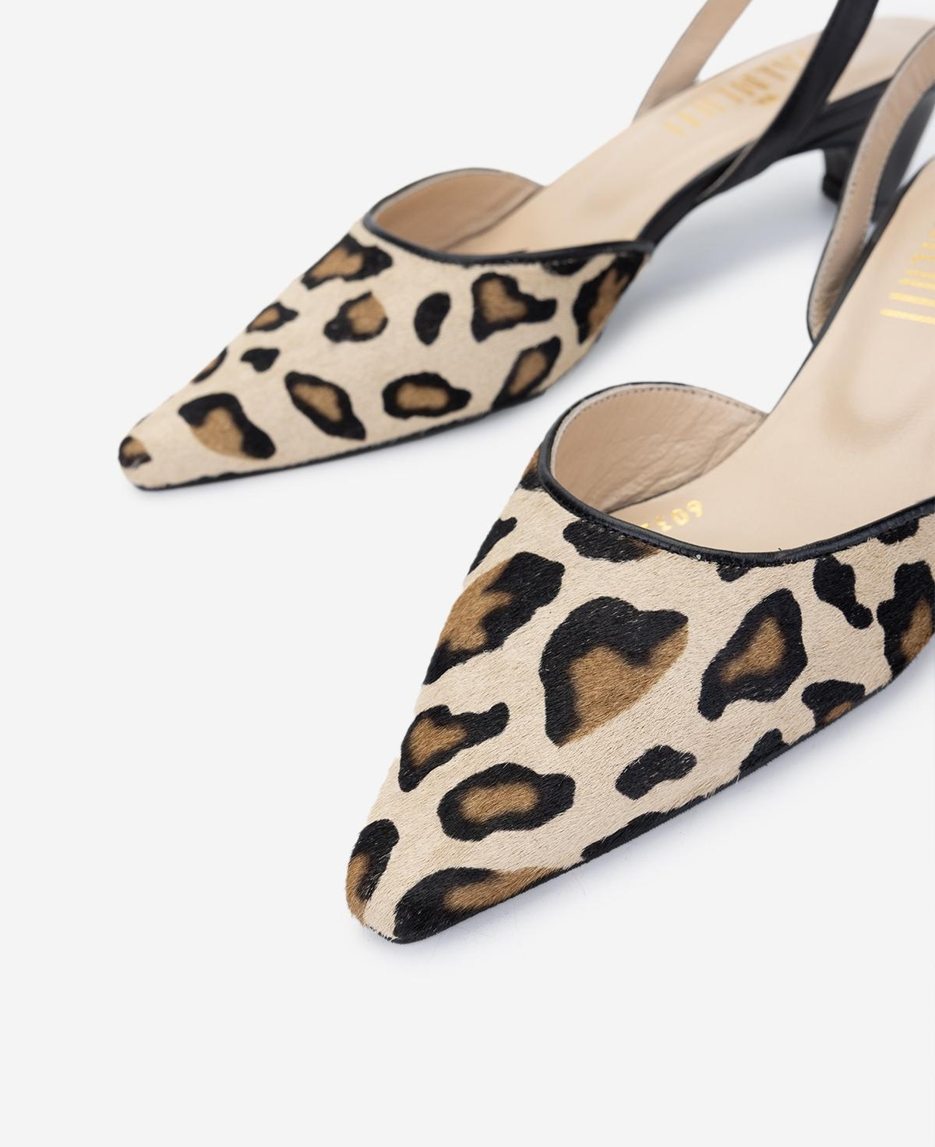 Valmenti Kadın Hakiki Deri Leopar Slingback Ayakkabı