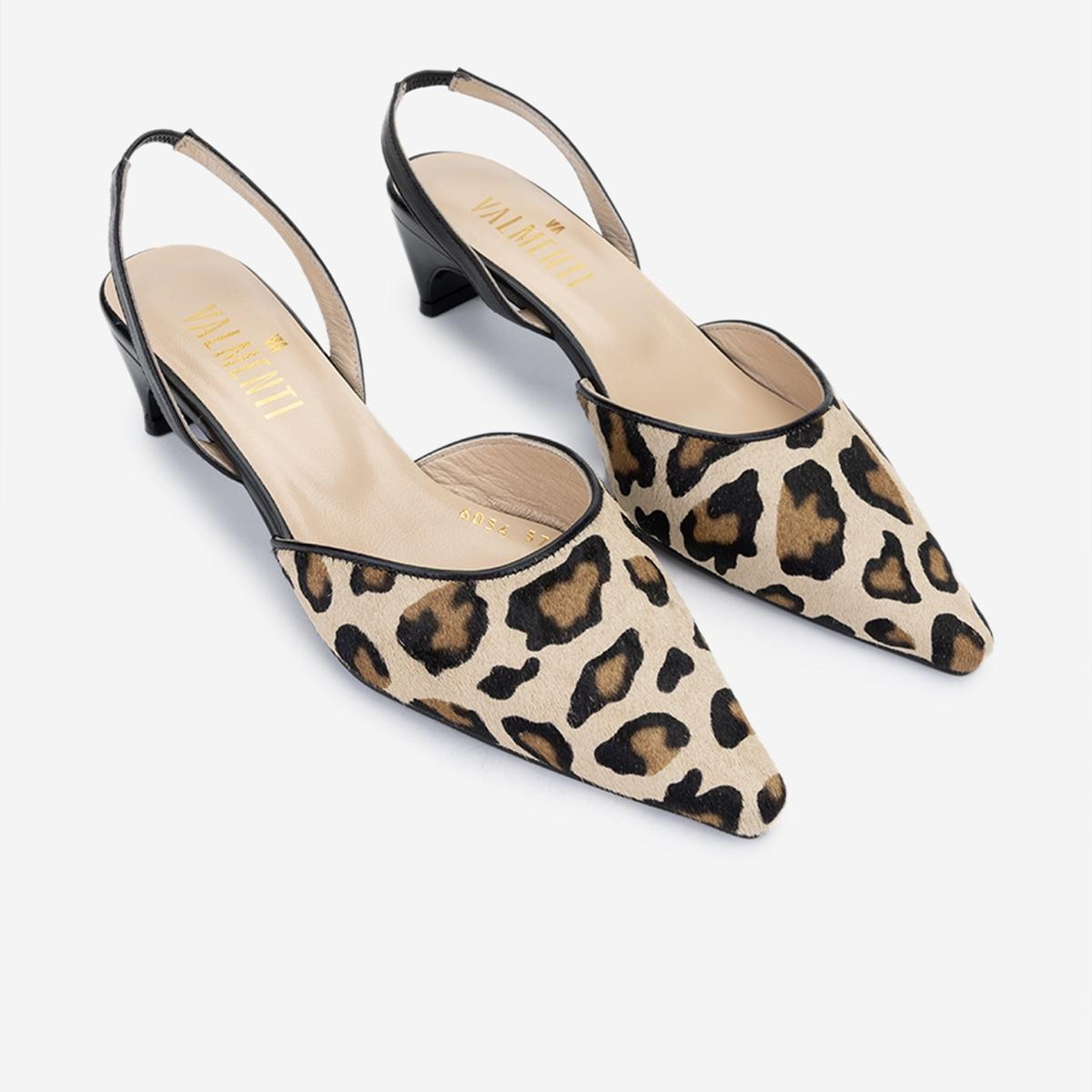 Valmenti Kadın Hakiki Deri Leopar Slingback Ayakkabı