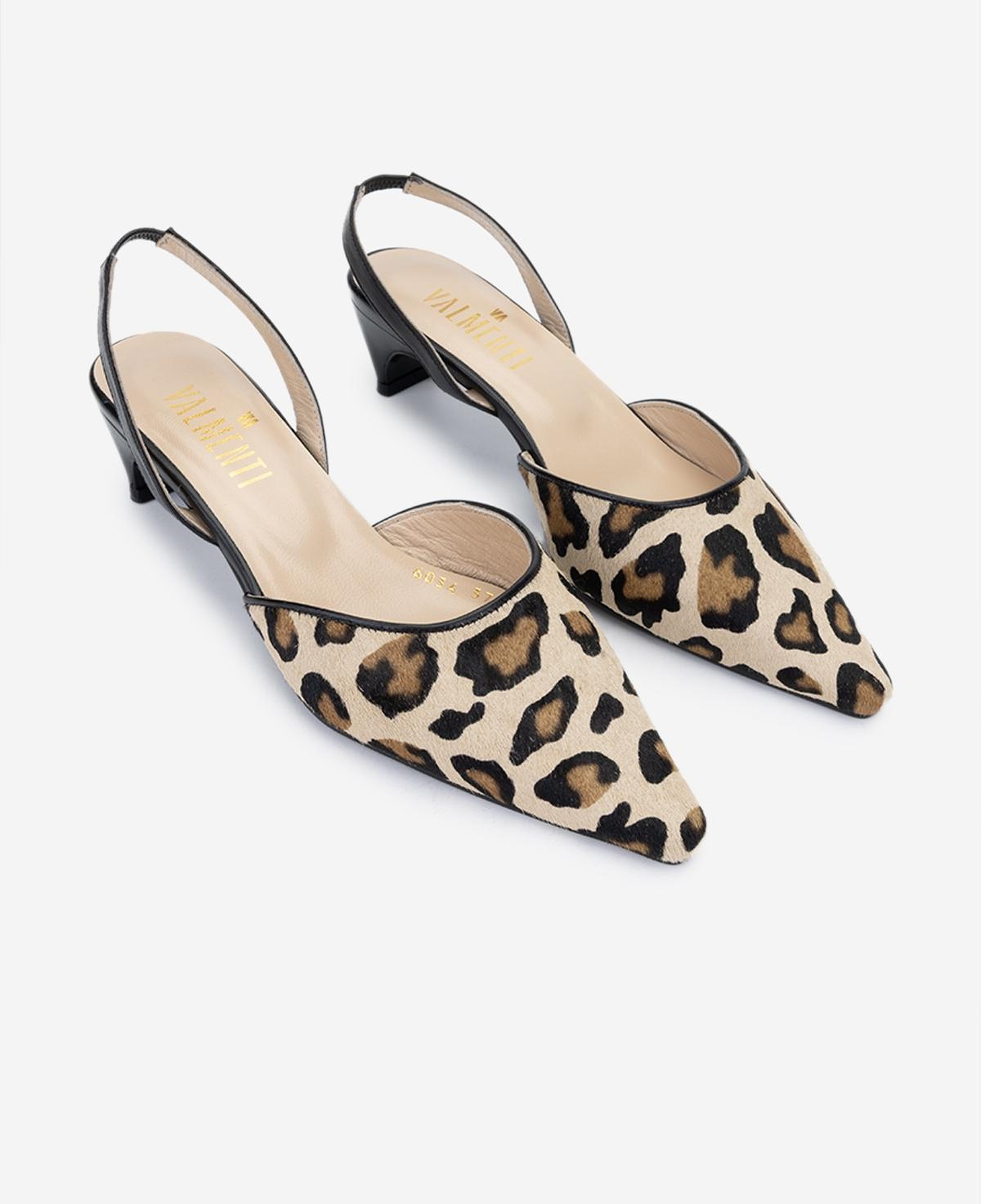 Valmenti Kadın Hakiki Deri Leopar Slingback Ayakkabı