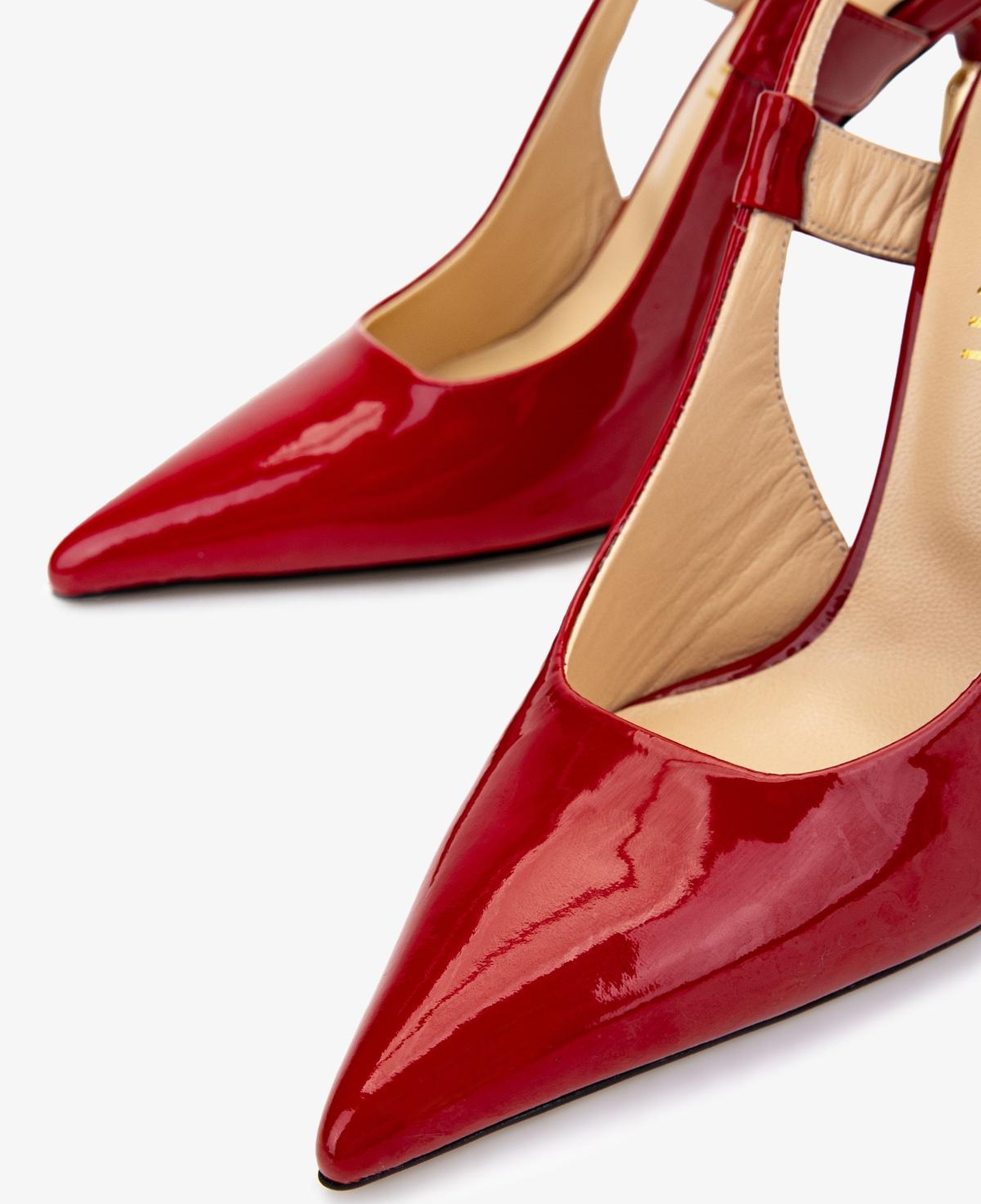 Valmenti Kadın Hakiki Deri Kırmızı Rugan Slingback Ayakkabı