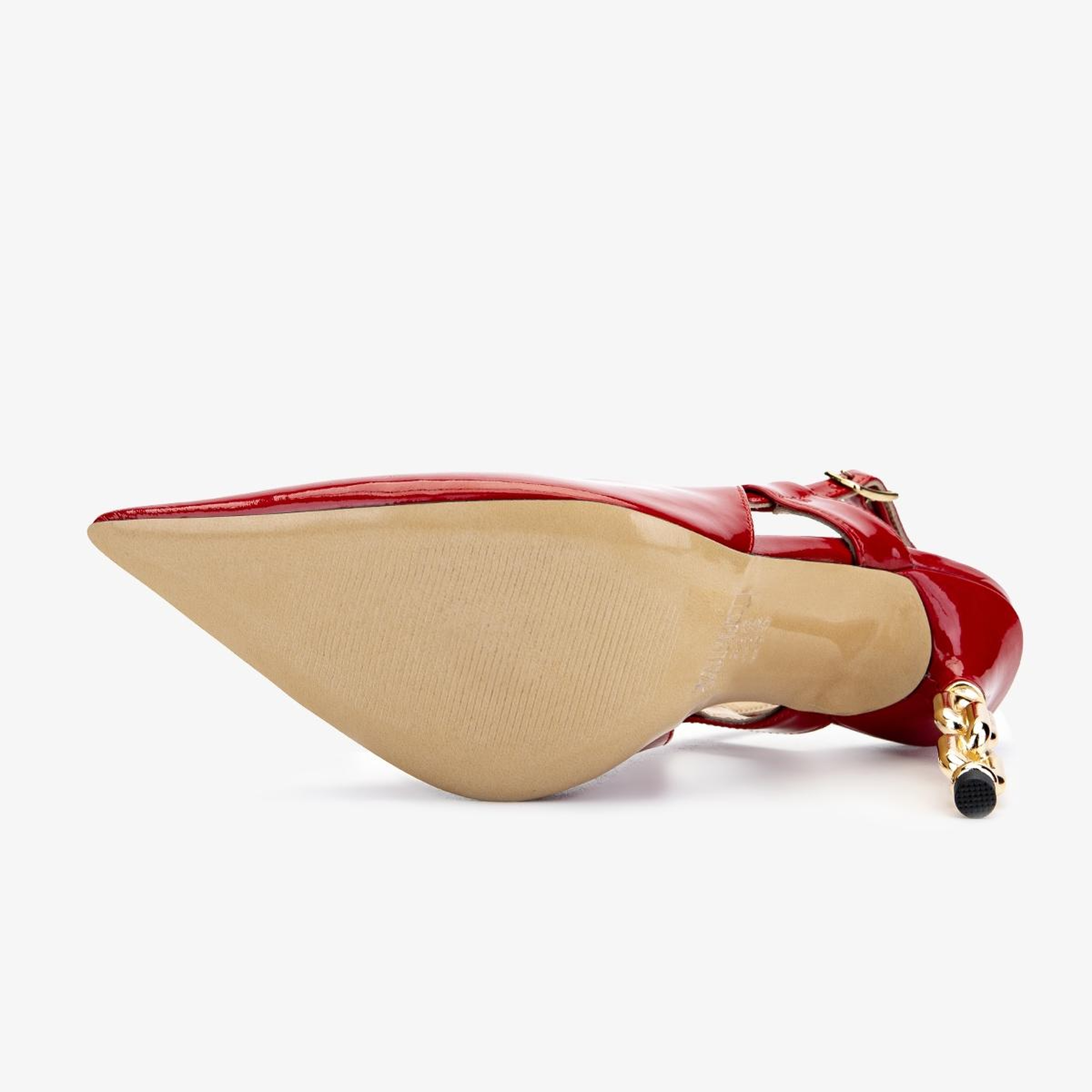 Valmenti Kadın Hakiki Deri Kırmızı Rugan Slingback Ayakkabı