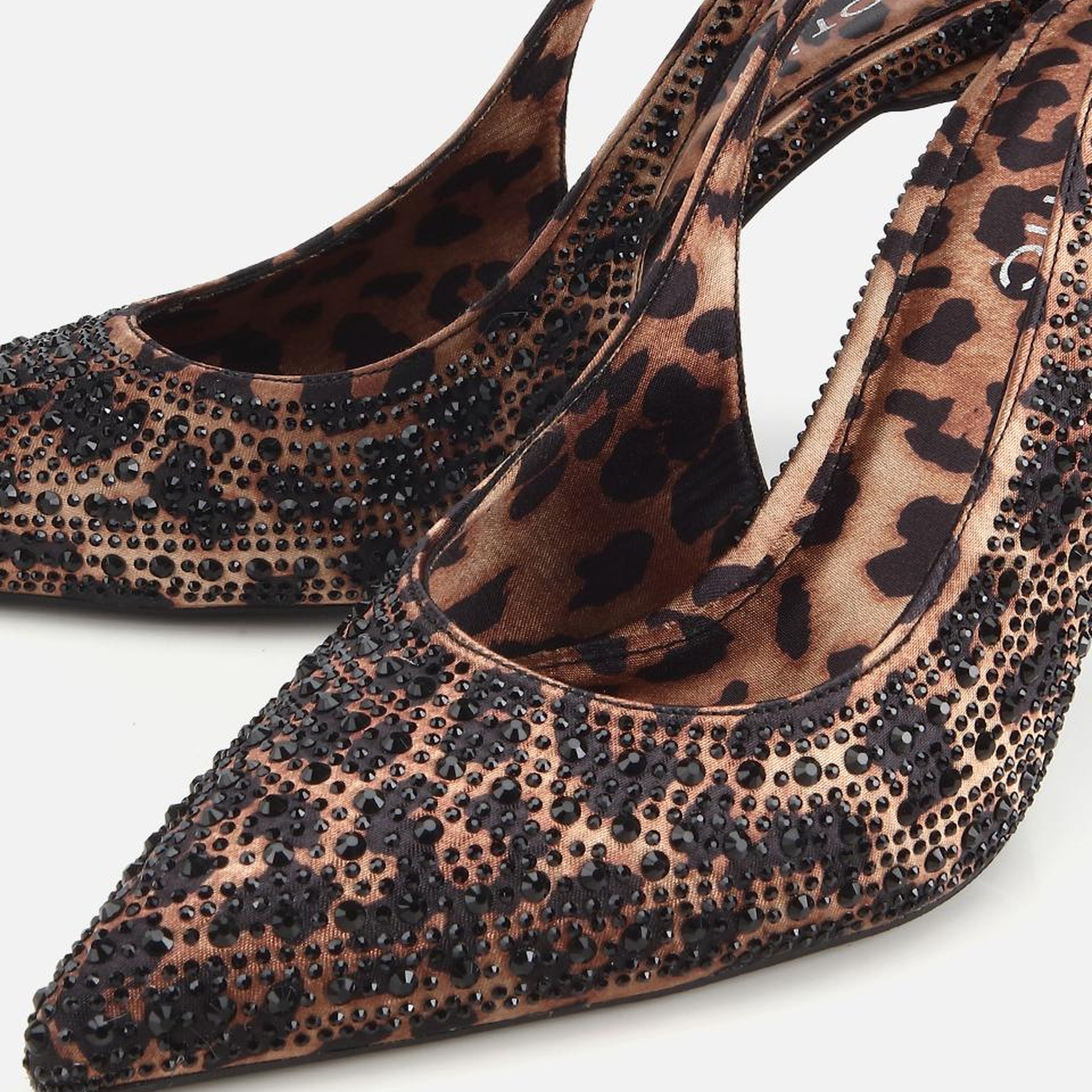Kadın  Kahverengi Taşlı Arkası Açık Stiletto