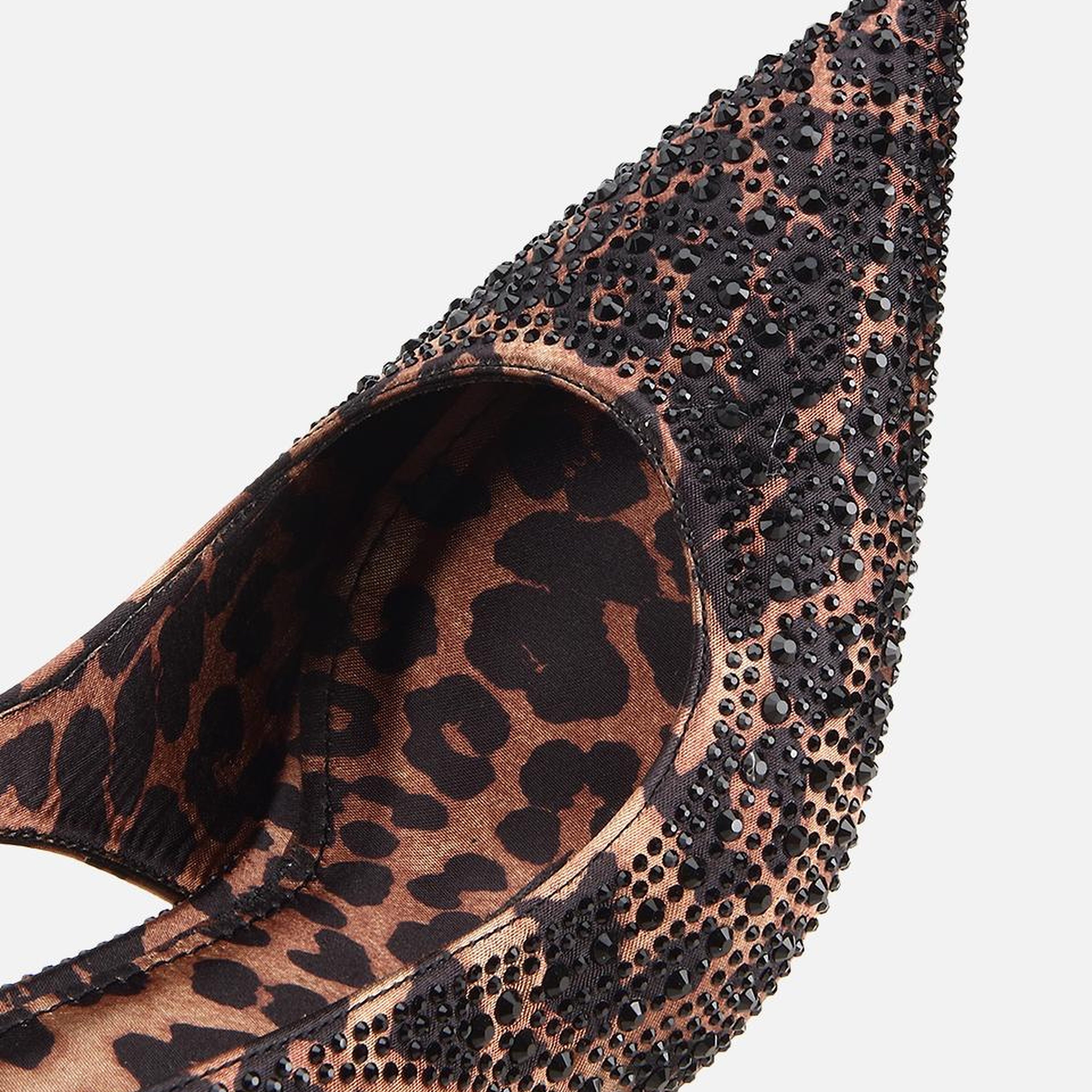 Kadın  Kahverengi Taşlı Arkası Açık Stiletto