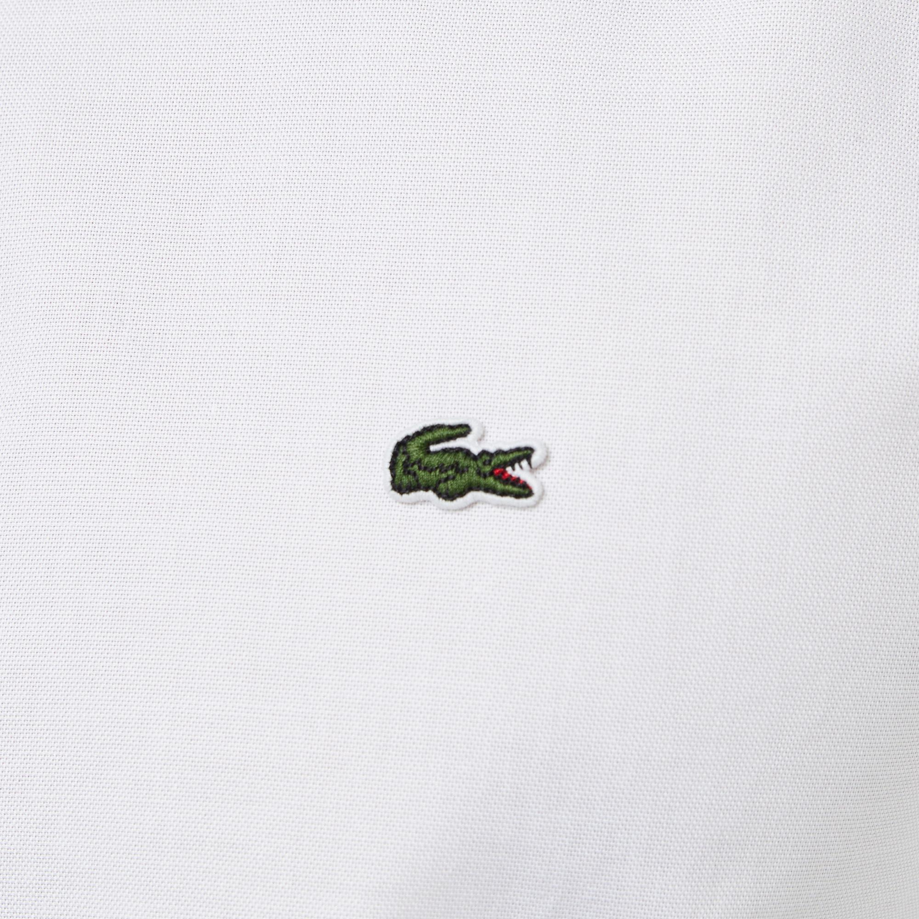 Lacoste Erkek Slim Fit Düğmeli Yaka Beyaz Gömlek