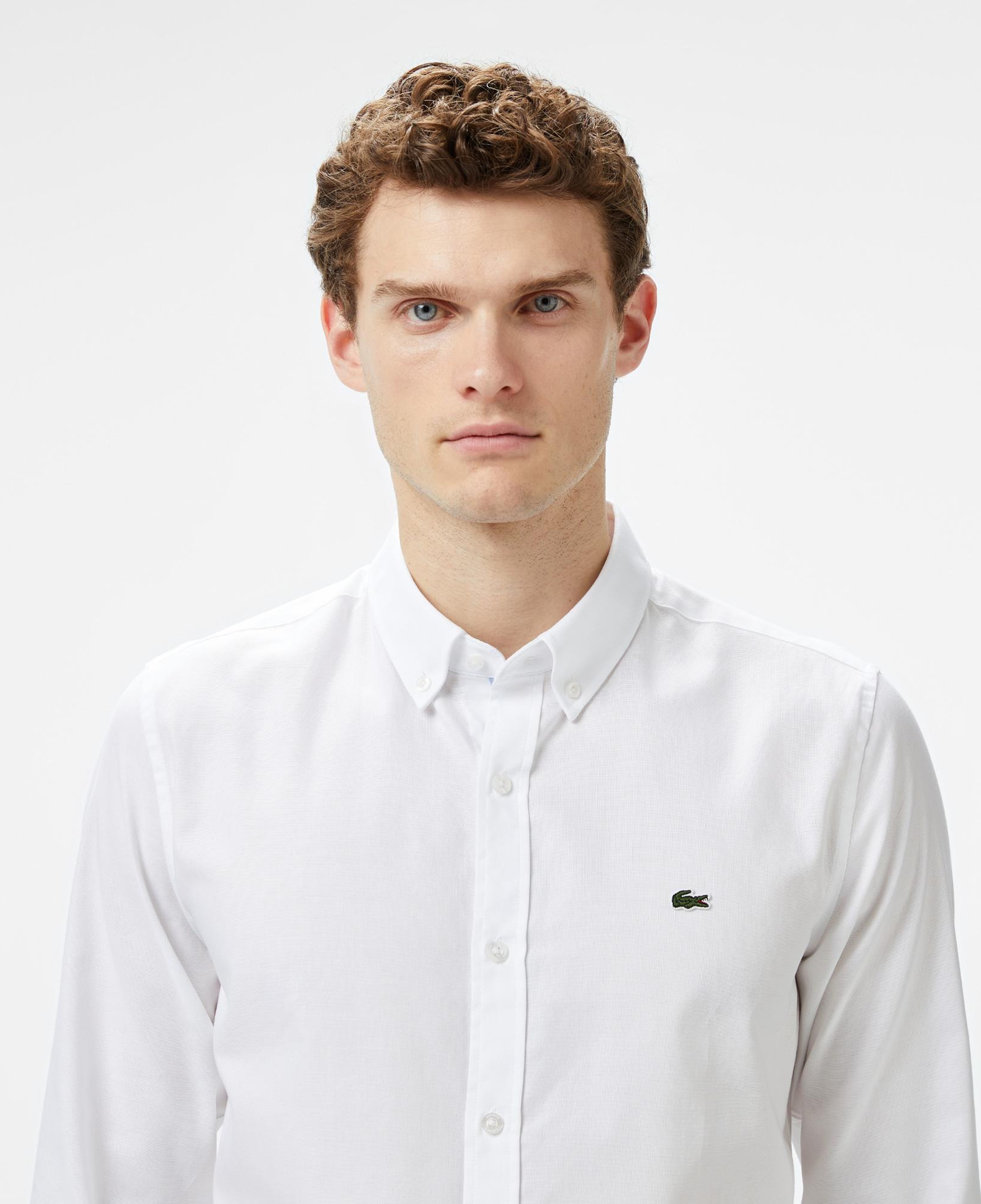 Lacoste Erkek Slim Fit Düğmeli Yaka Beyaz Gömlek