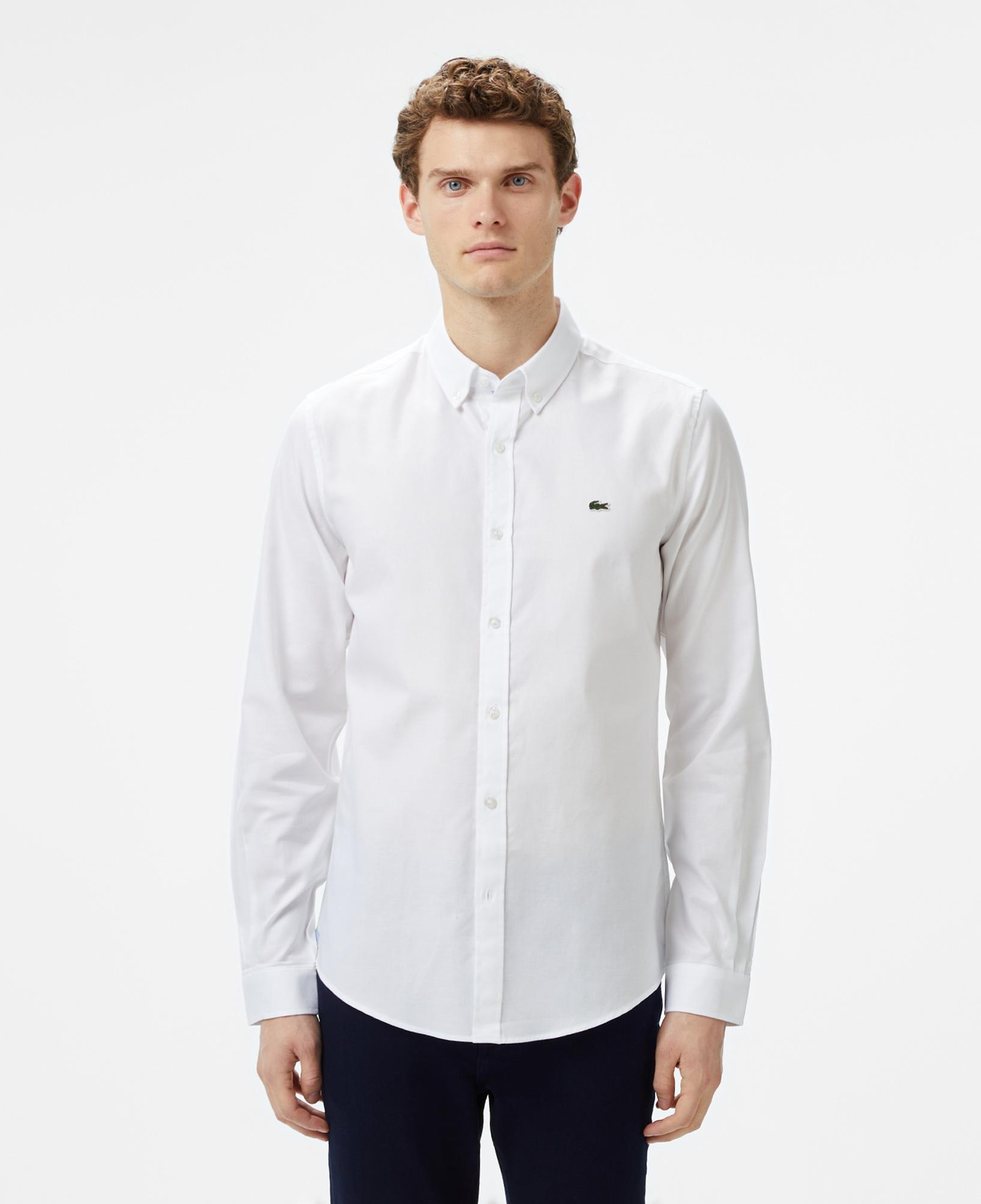 Lacoste Erkek Slim Fit Düğmeli Yaka Beyaz Gömlek