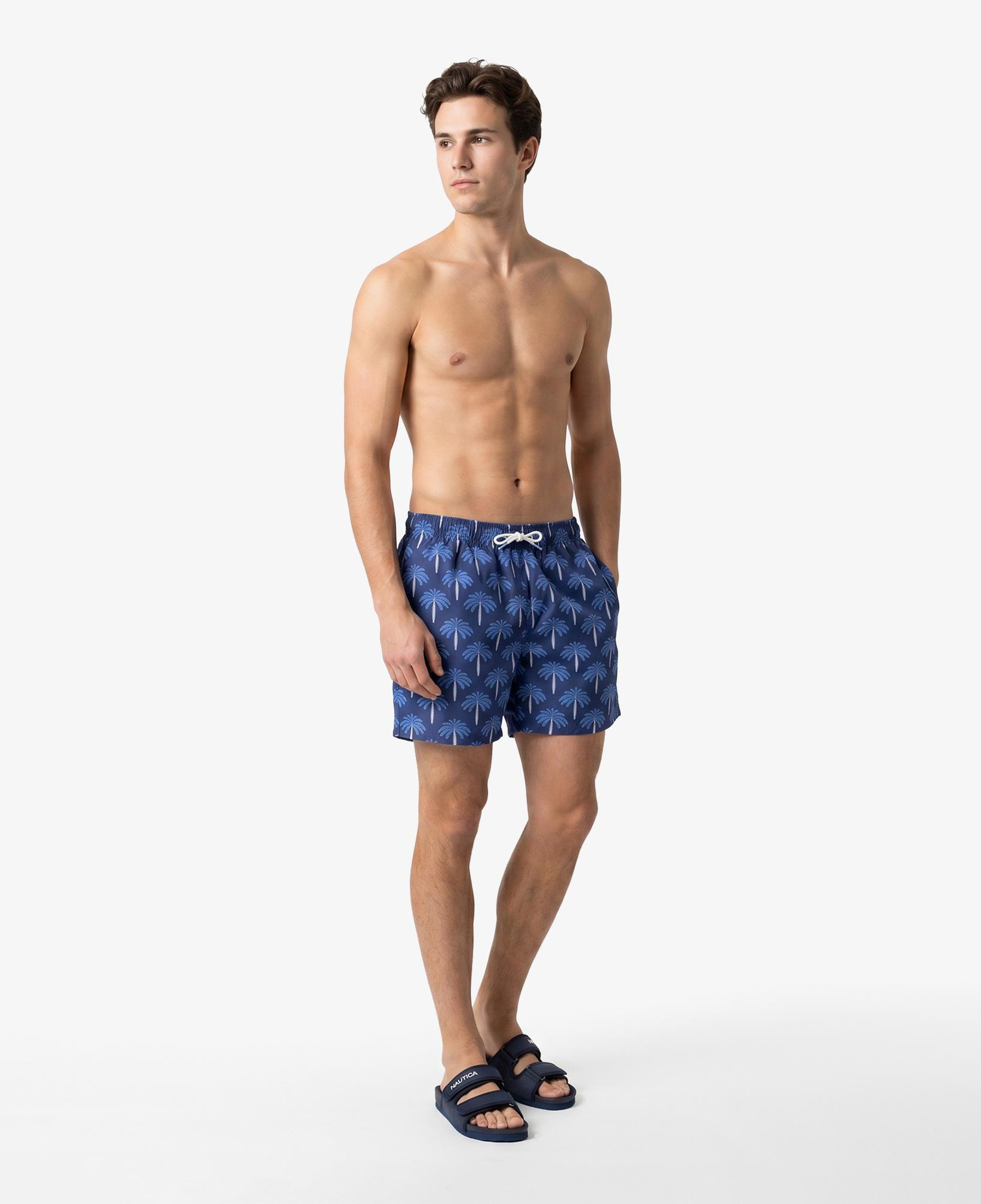 Nautica Erkek Lacivert Regular Fit Desenli Deniz Şortu