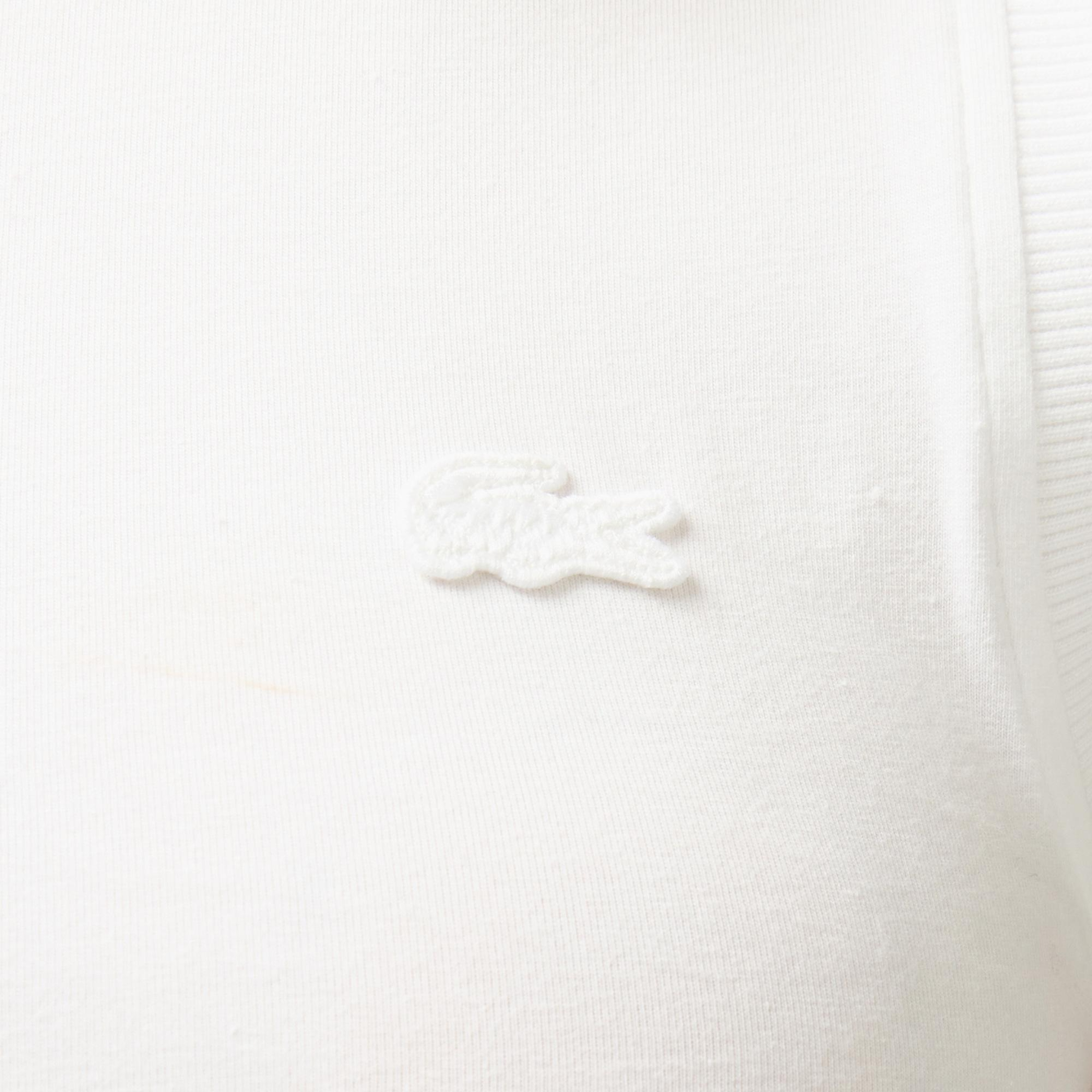 Lacoste Kadın Slim Fit Kolsuz Bisiklet Yaka Beyaz T-Shirt