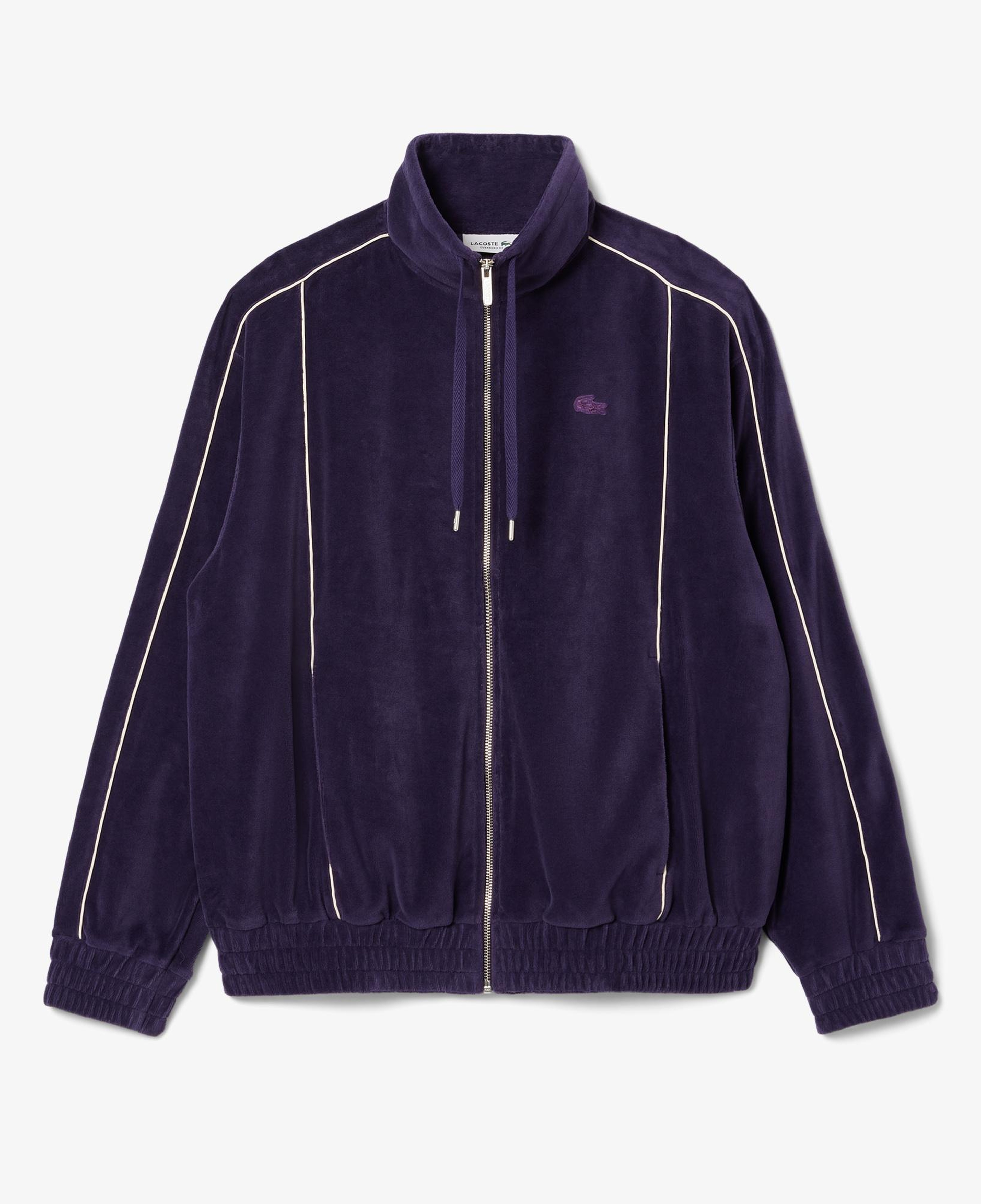Lacoste Kadın Oversize Fit Fermuarlı Mor Sweatshirt