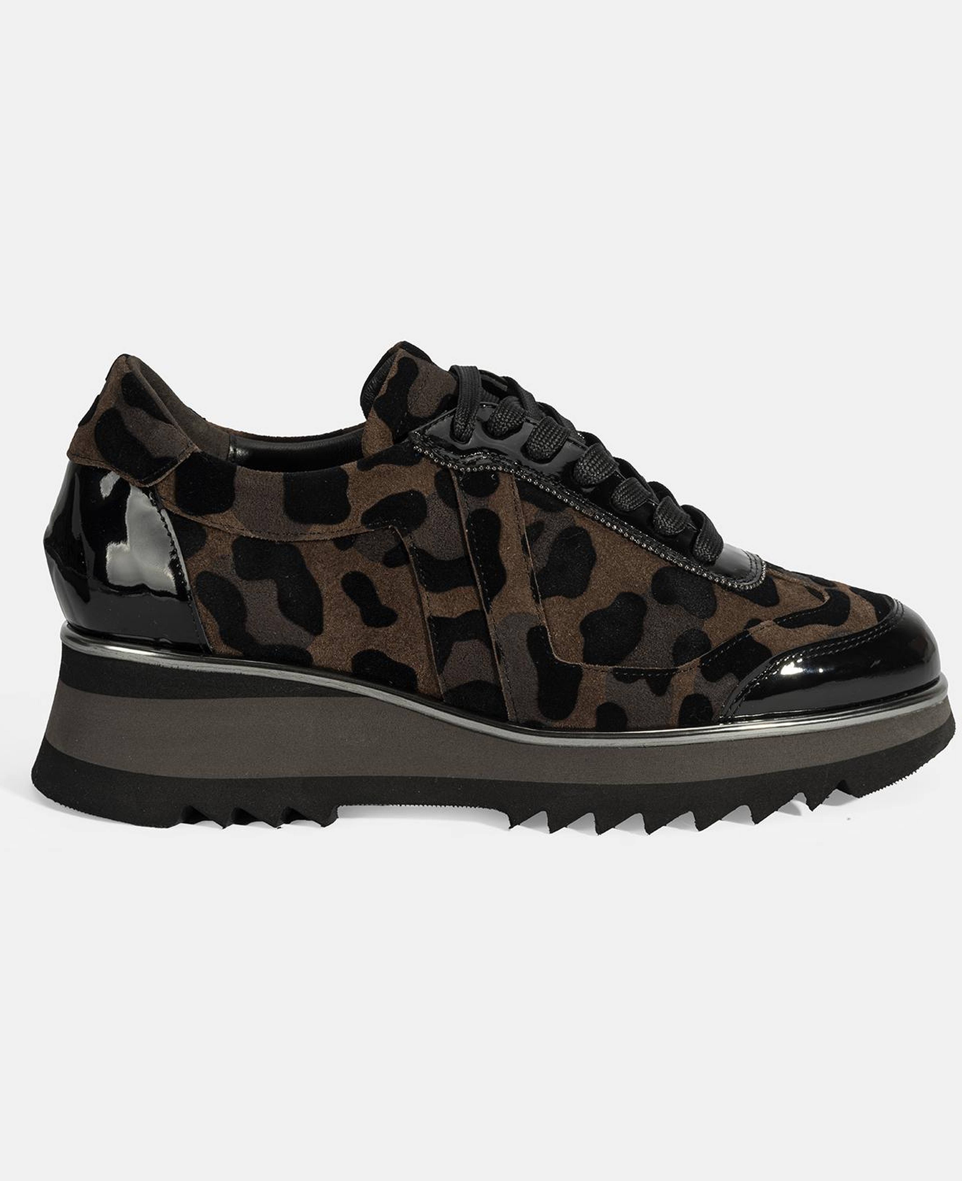 Luca Grossi Kadın Leopar Desenli Süet Deri Sneaker