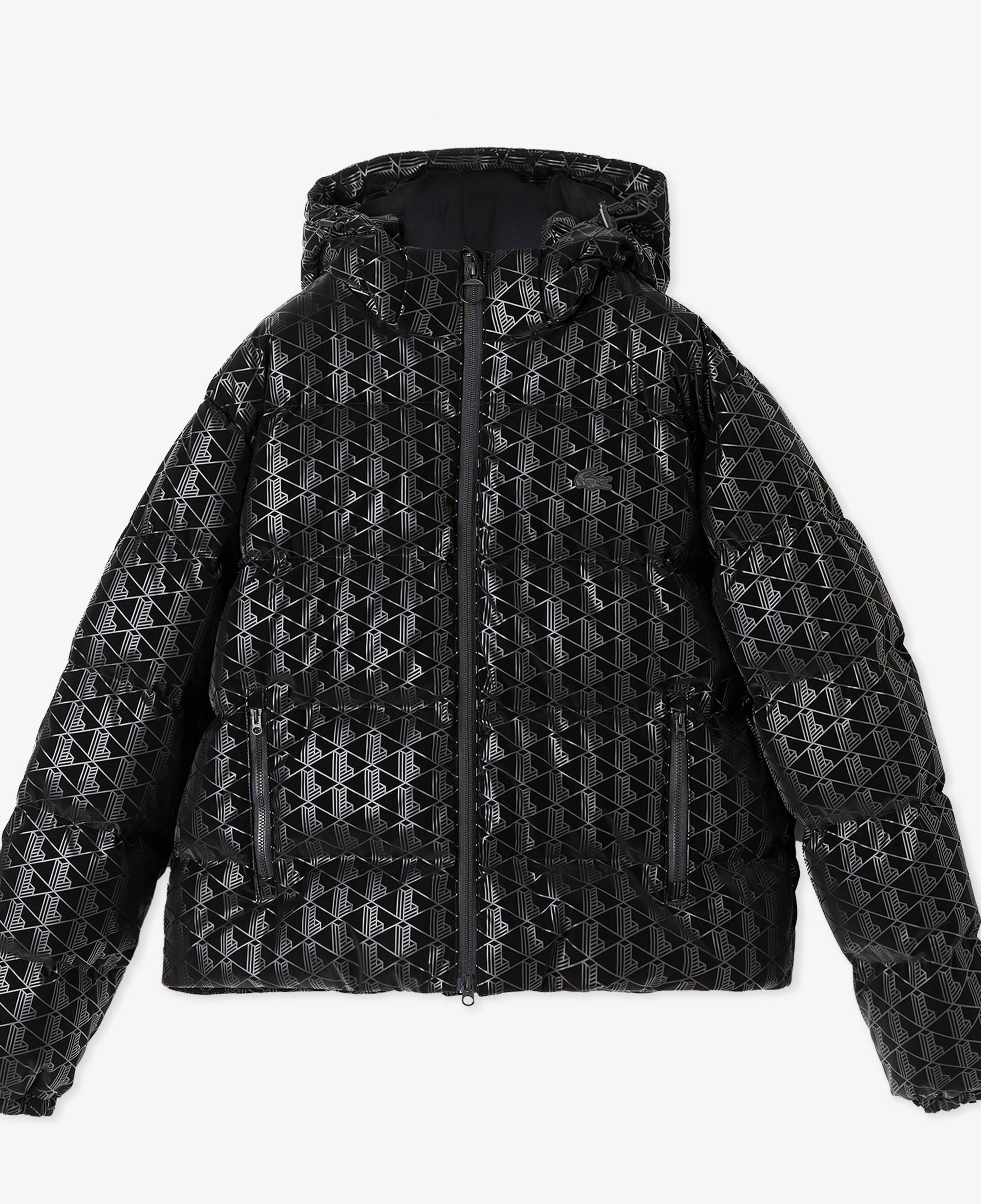 Lacoste Kadın Kapüşonlu Monogram Siyah Mont