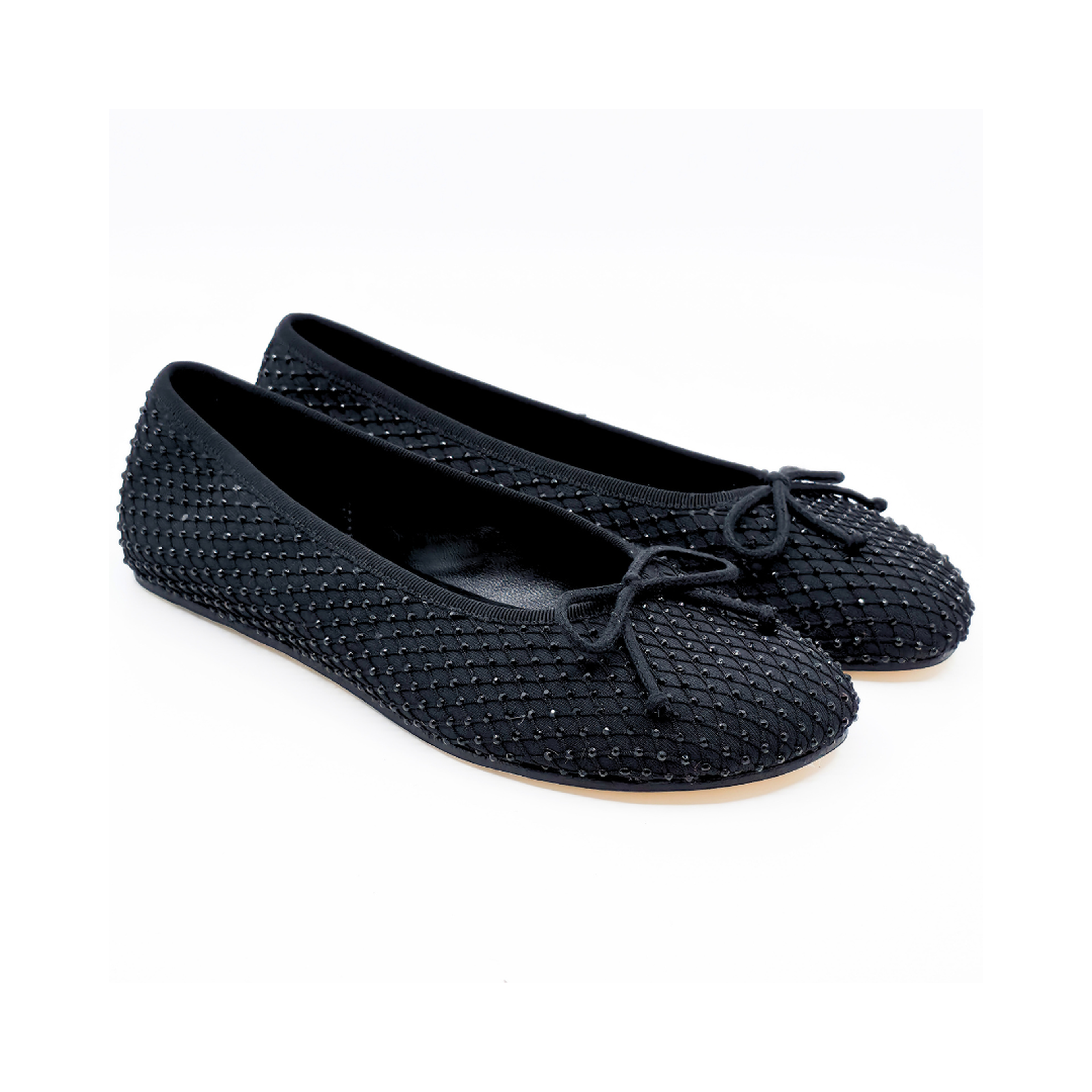 Lucia - Siyah Taş İşlemeli Barefoot Babet