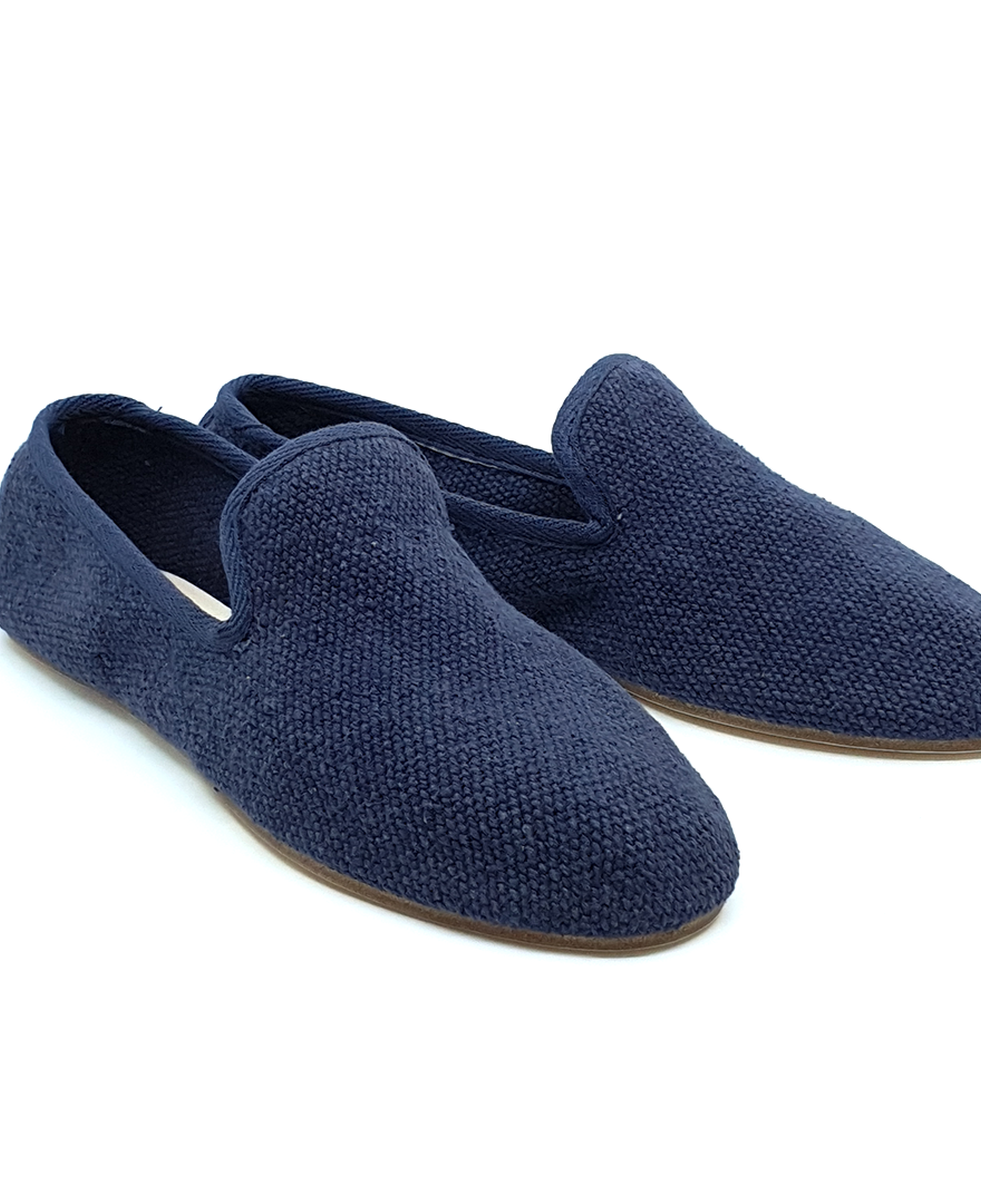Barbara - Lacivert Koton Kumaş Barefoot Loafer Ayakkabı