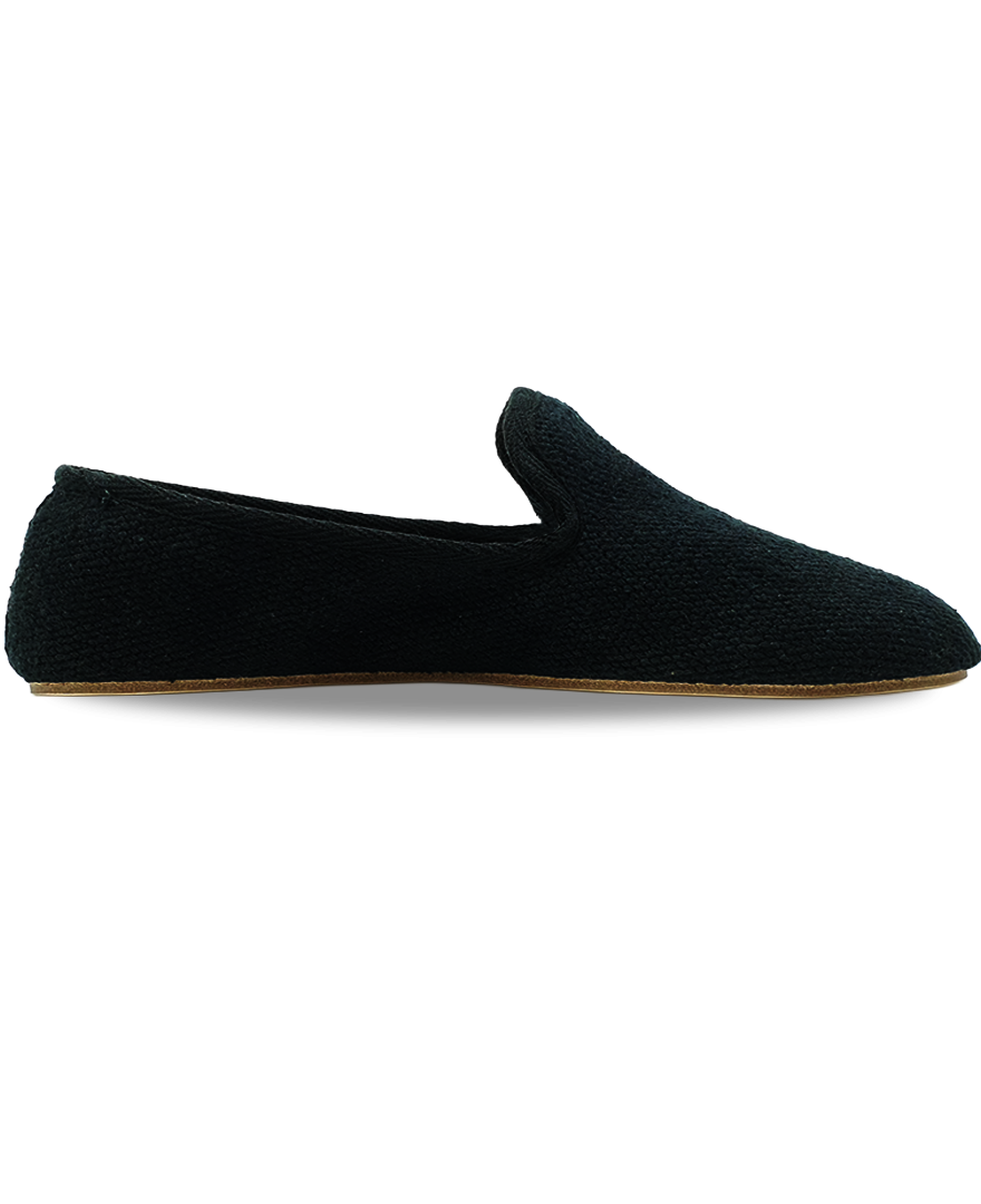 Barbara - Siyah Koton Kumaş Barefoot Loafer Ayakkabı