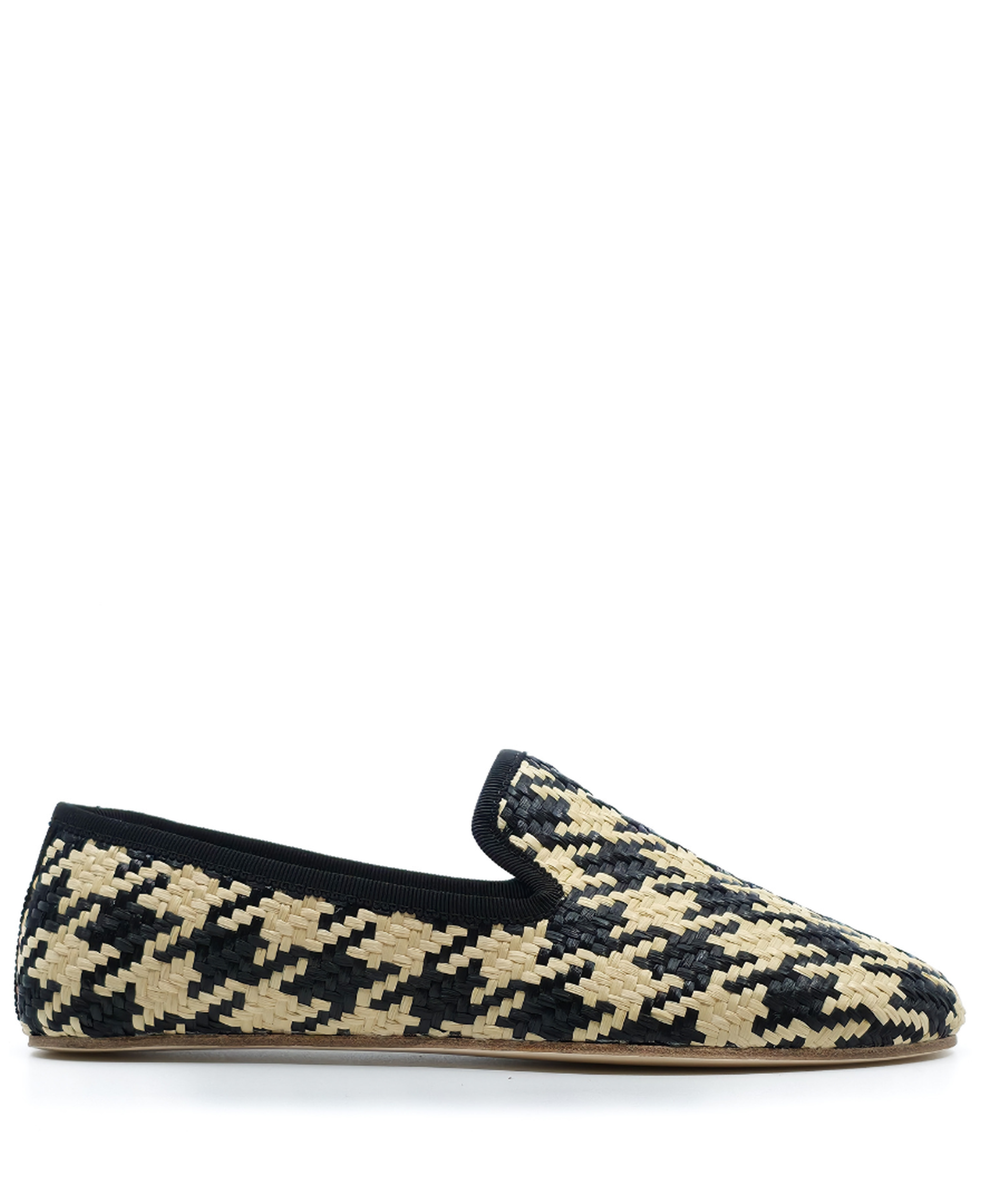 Barbara - Siyah-Ekru Örgü Barefoot Loafer Ayakkabı