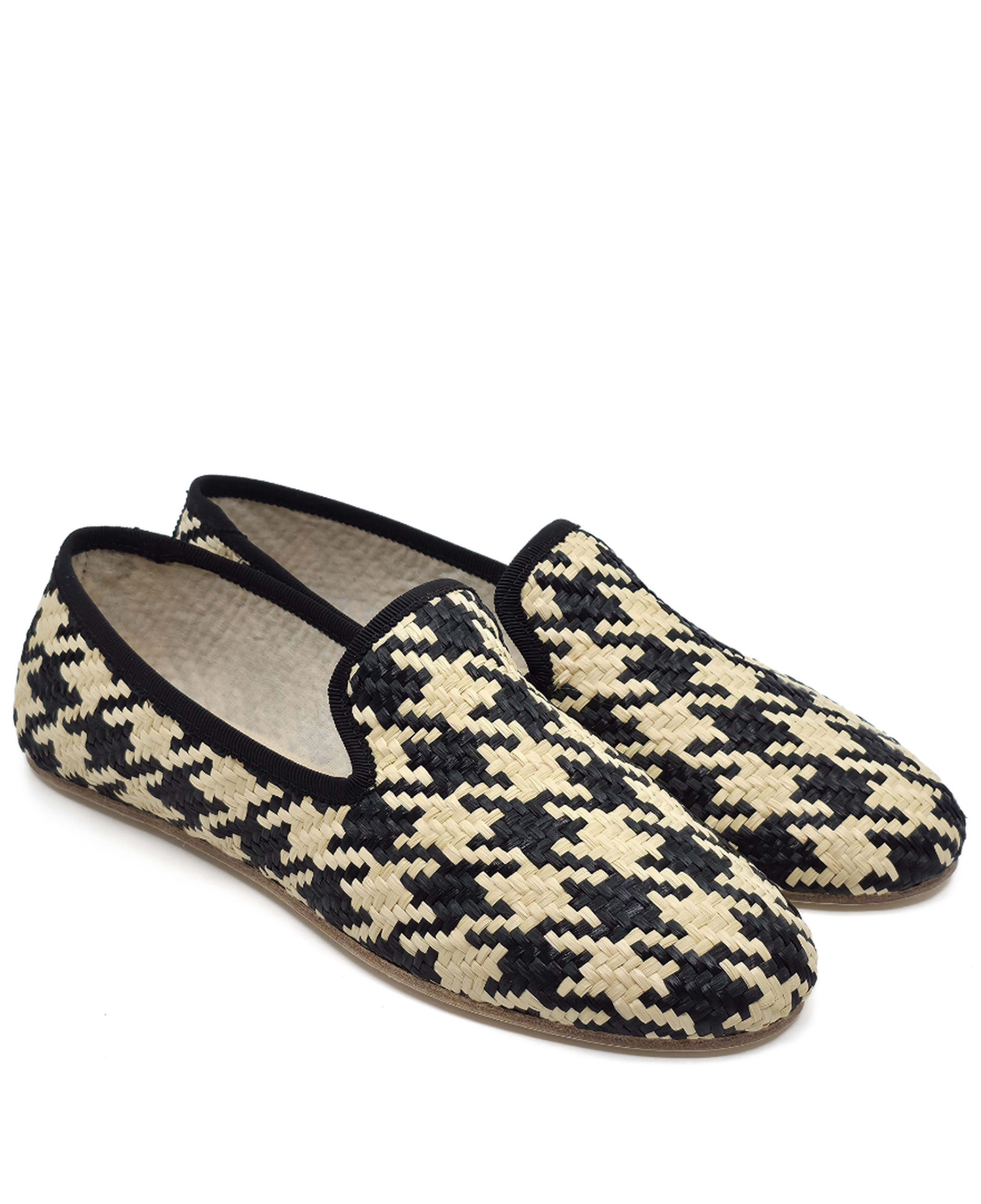Barbara - Siyah-Ekru Örgü Barefoot Loafer Ayakkabı